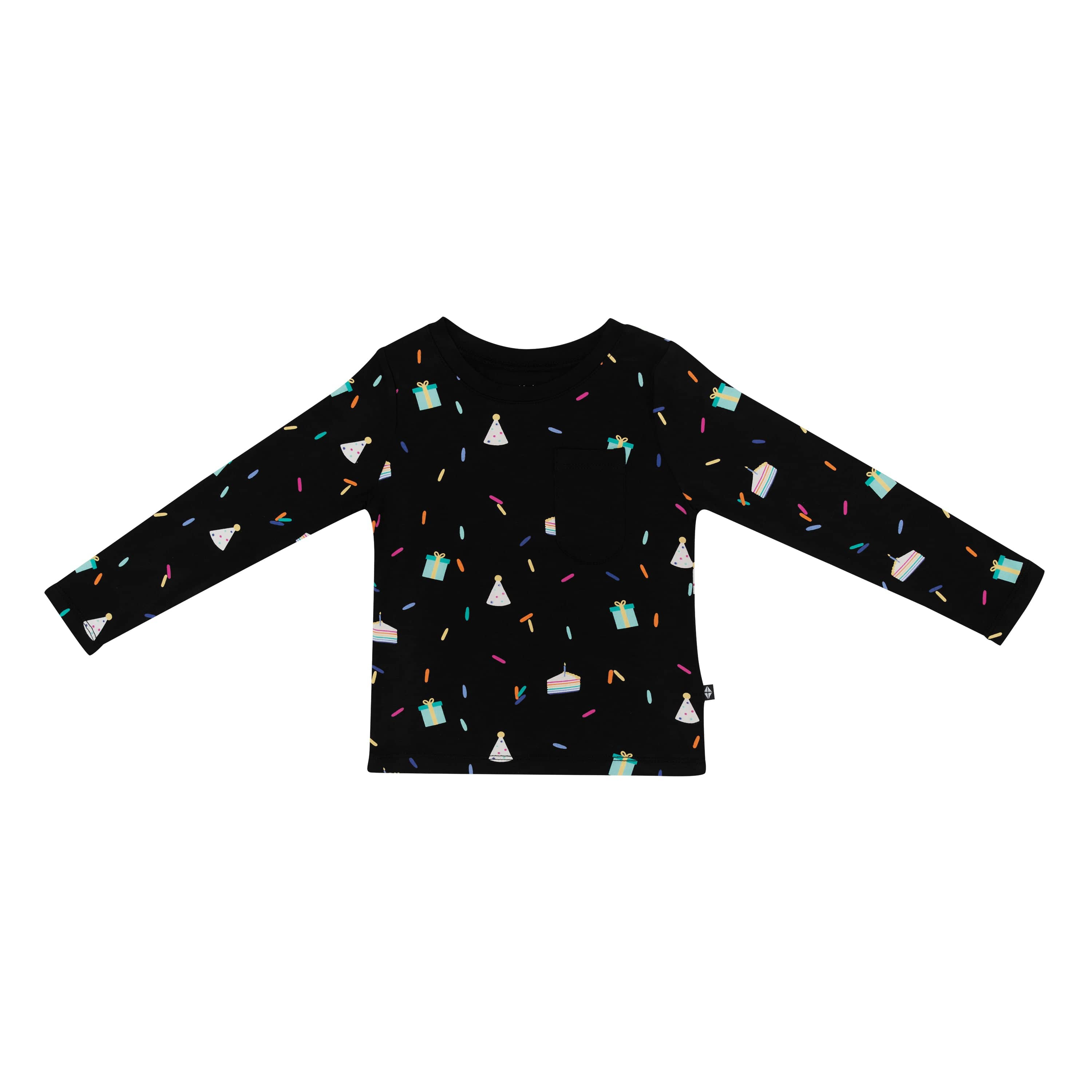 Kyte Baby Toddler Unisex Tee Long Sleeve Toddler Crew Neck Tee in Midnight Party