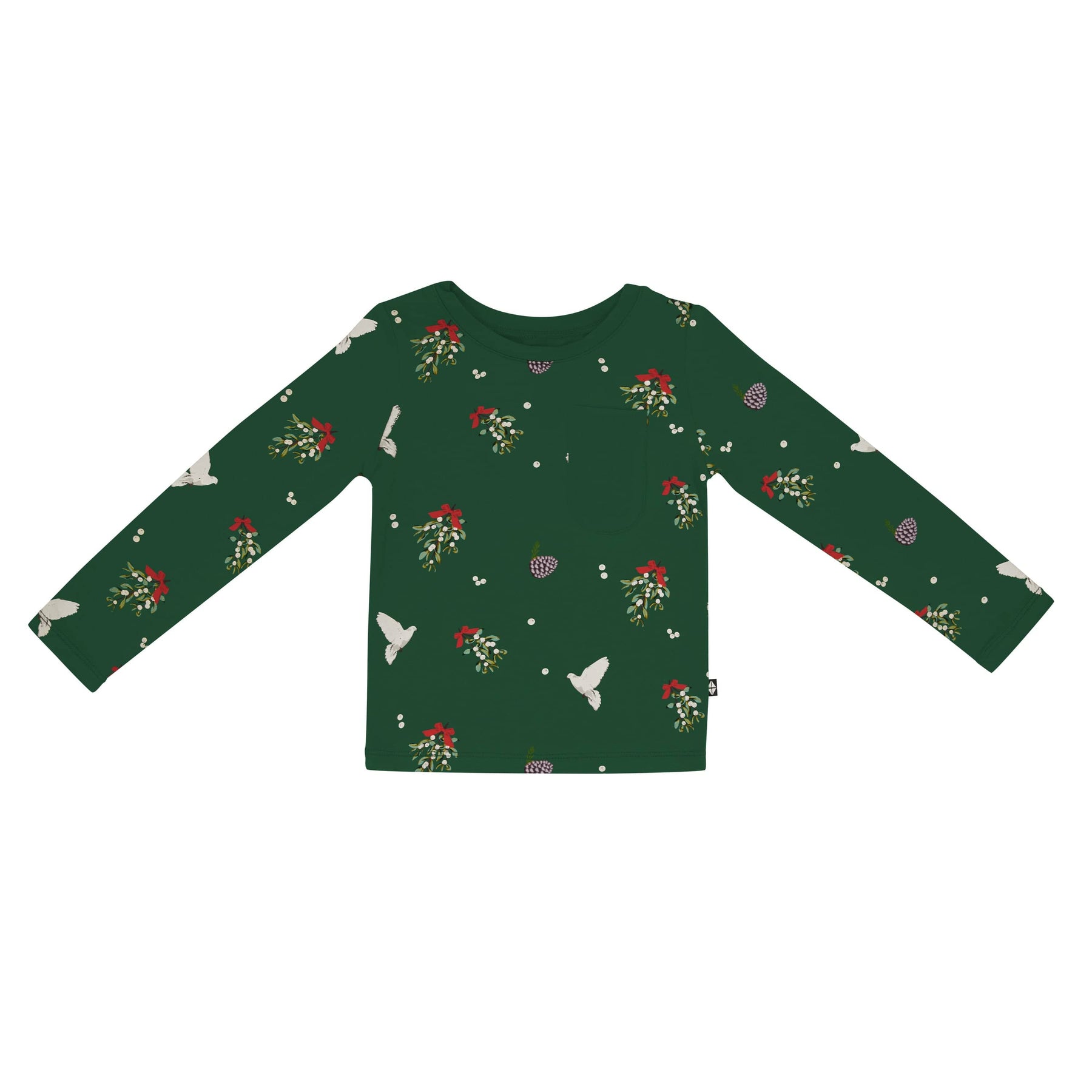 Kyte BABY Toddler Unisex Tee Long Sleeve Toddler Crew Neck Tee in Mistletoe