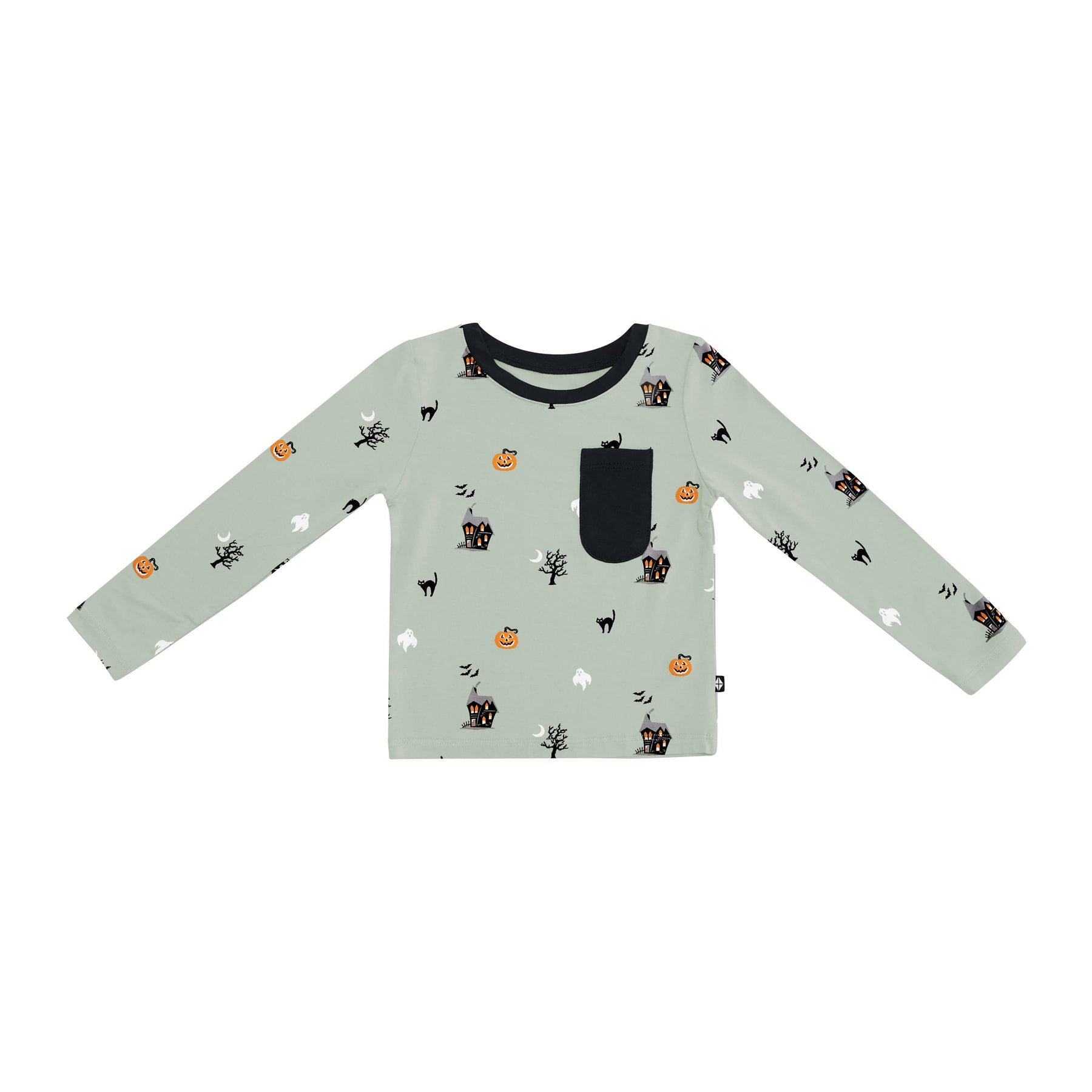 Kyte Baby Toddler Unisex Tee Long Sleeve Toddler Crew Neck Tee in Spooky