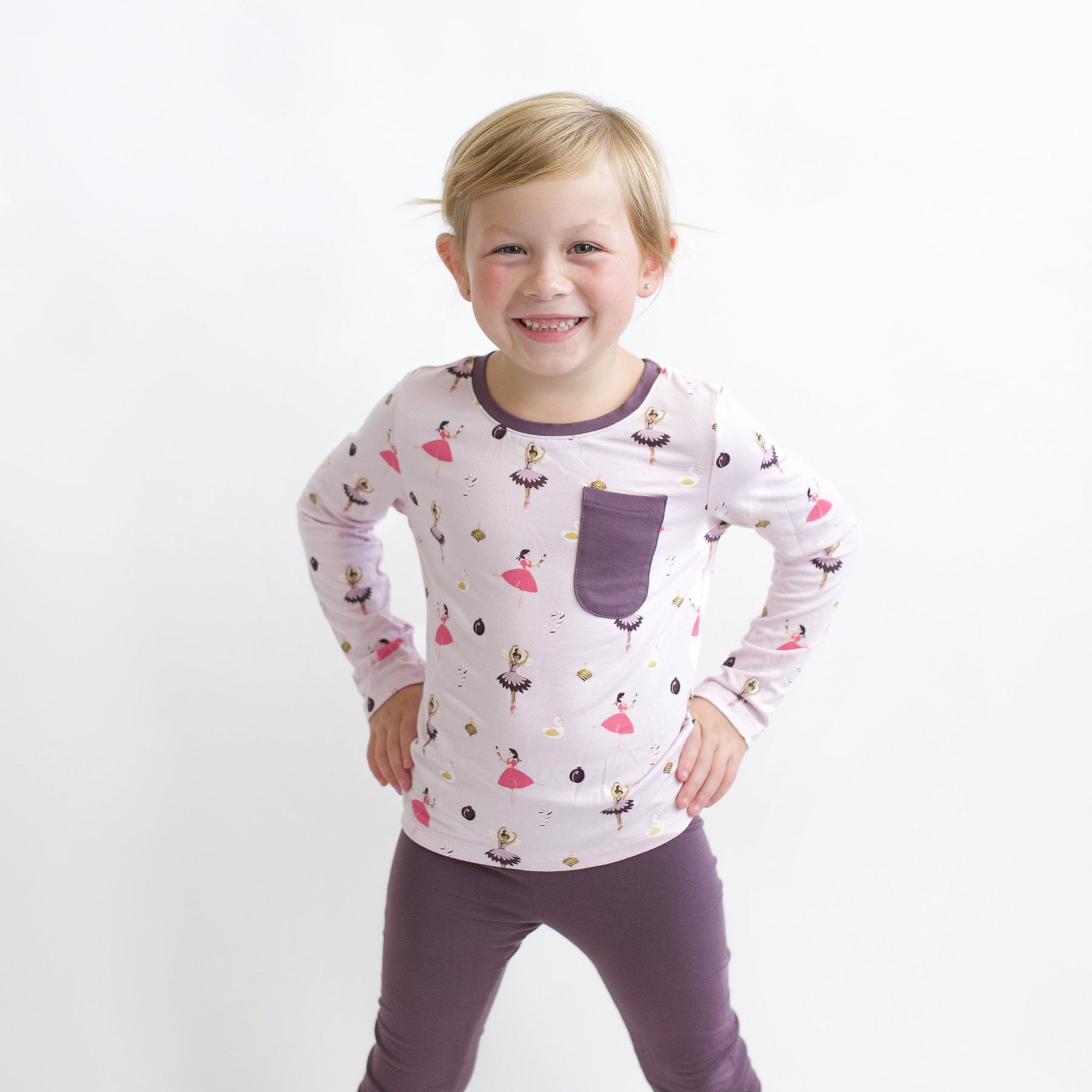 Kyte Baby Toddler Unisex Tee Long Sleeve Toddler Crew Neck Tee in Sugar Plum