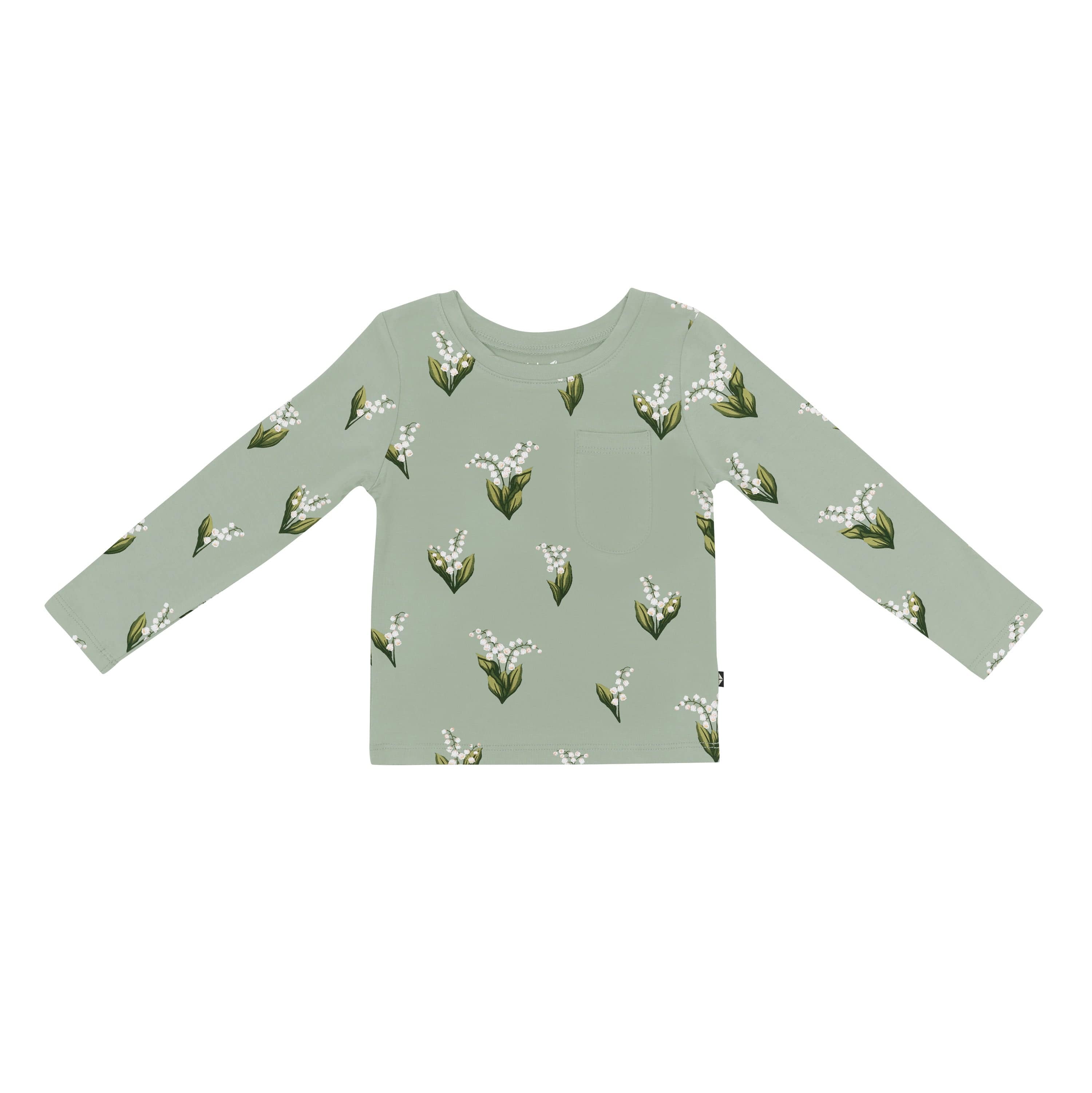 Kyte Baby Long Sleeve Toddler Crew Neck Tee in Thyme Lily