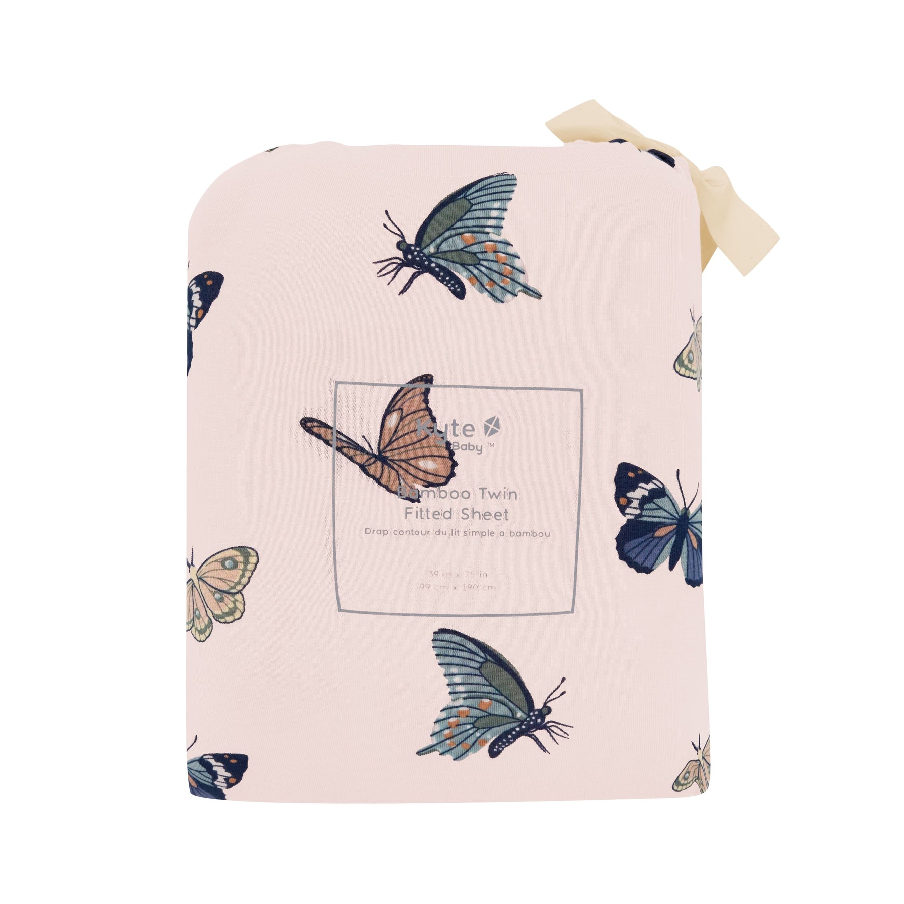 Kyte Baby Twin Sheets Blush Butterfly Twin Sheet in Blush Butterfly