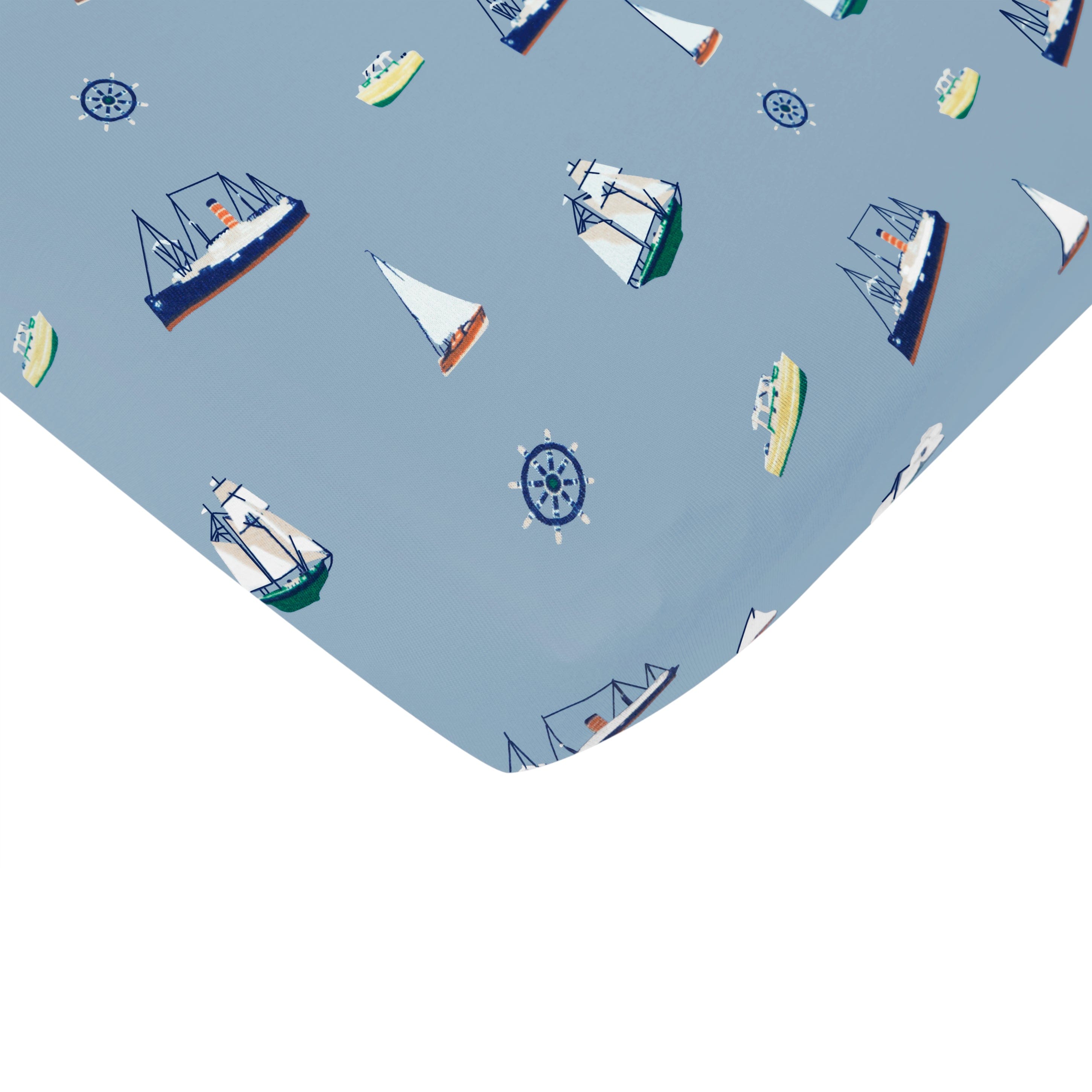 Edge of Kyte Baby Twin Sheet in Vintage Boats