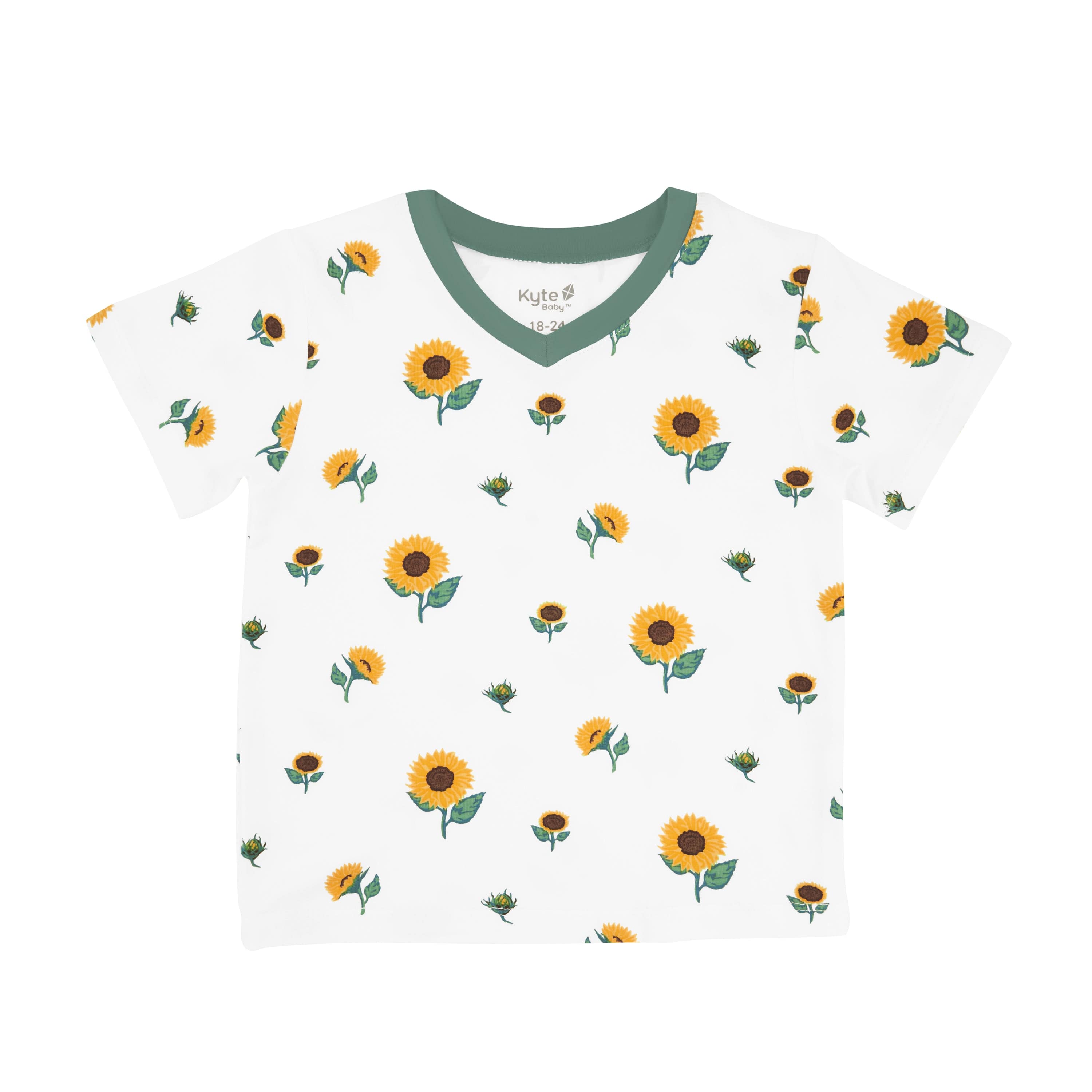 Kyte Baby V-Neck Toddler Unisex Tee Toddler V-Neck Tee in Sunflower