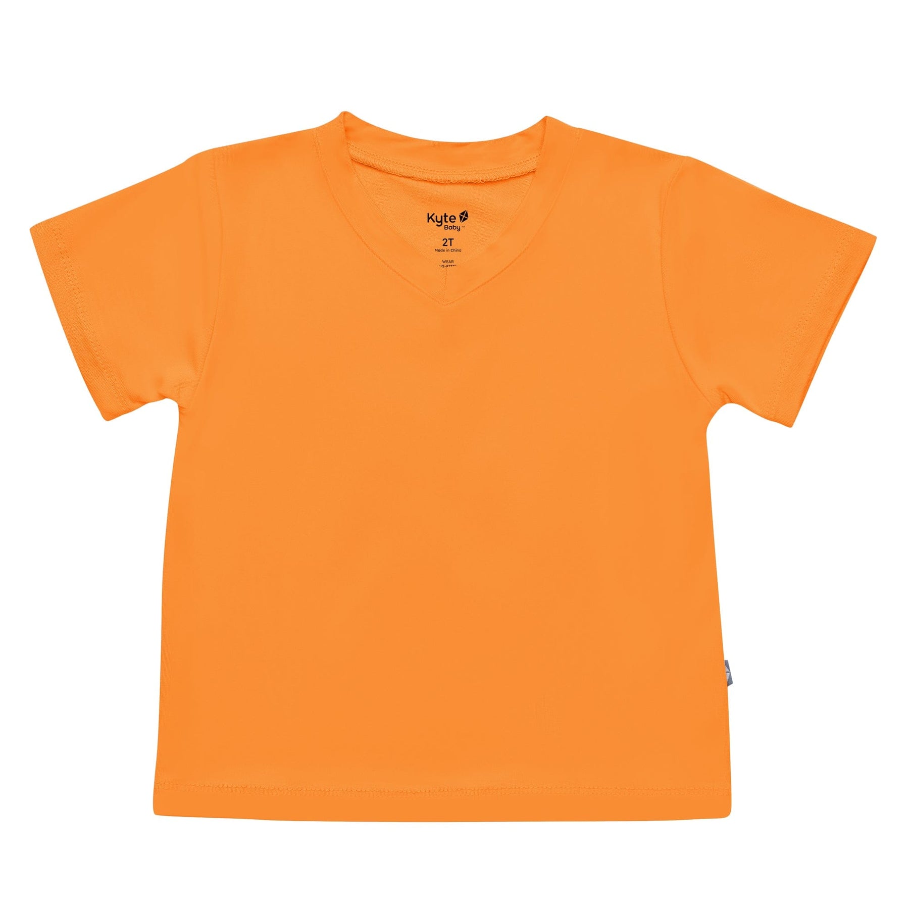 Kyte Baby V-Neck Toddler Unisex Tee Toddler V-Neck Tee in Tangerine