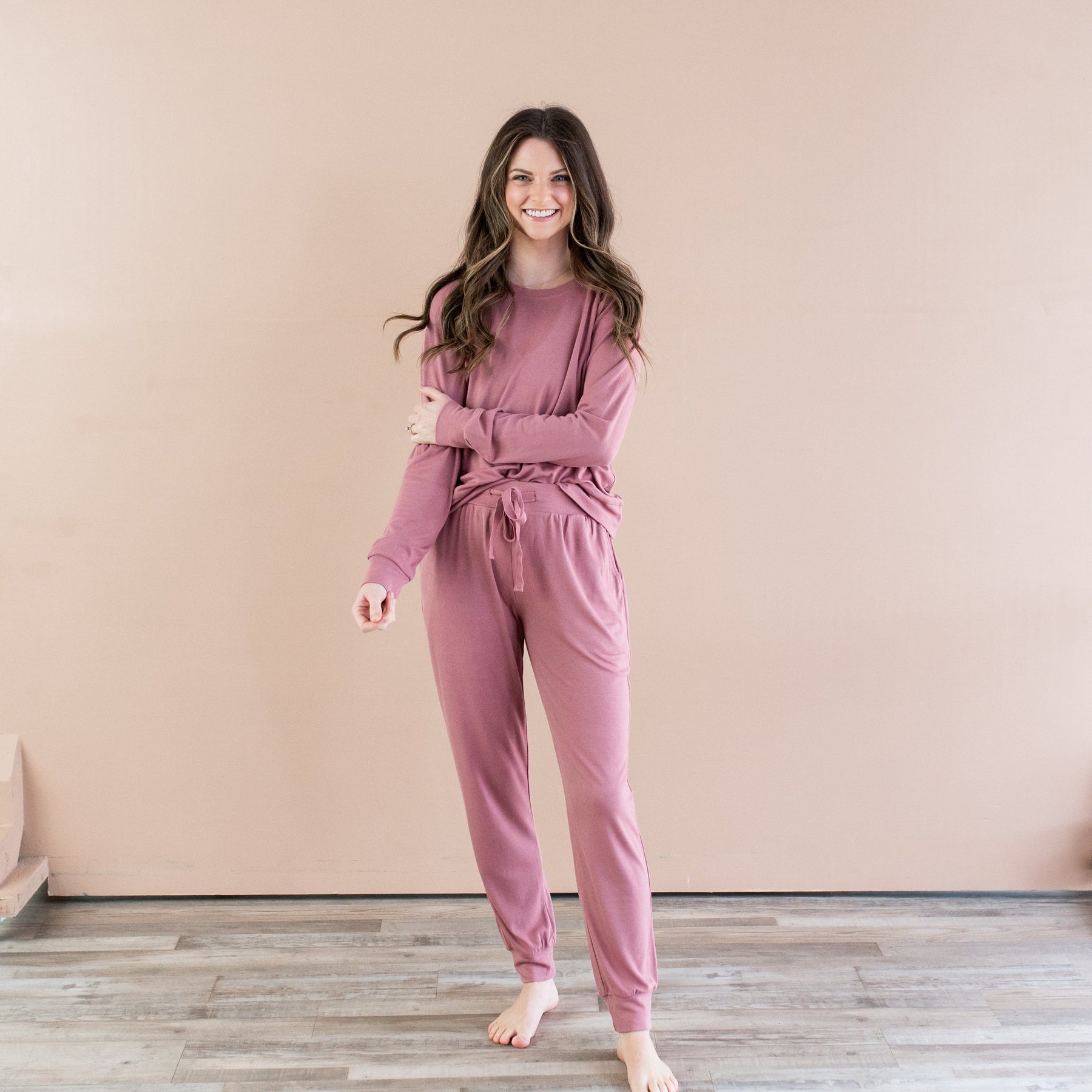 Kyte Baby Women's Bamboo Jersey Jogger Top Women's Bamboo Jersey Jogger Top in Dusty Rose
