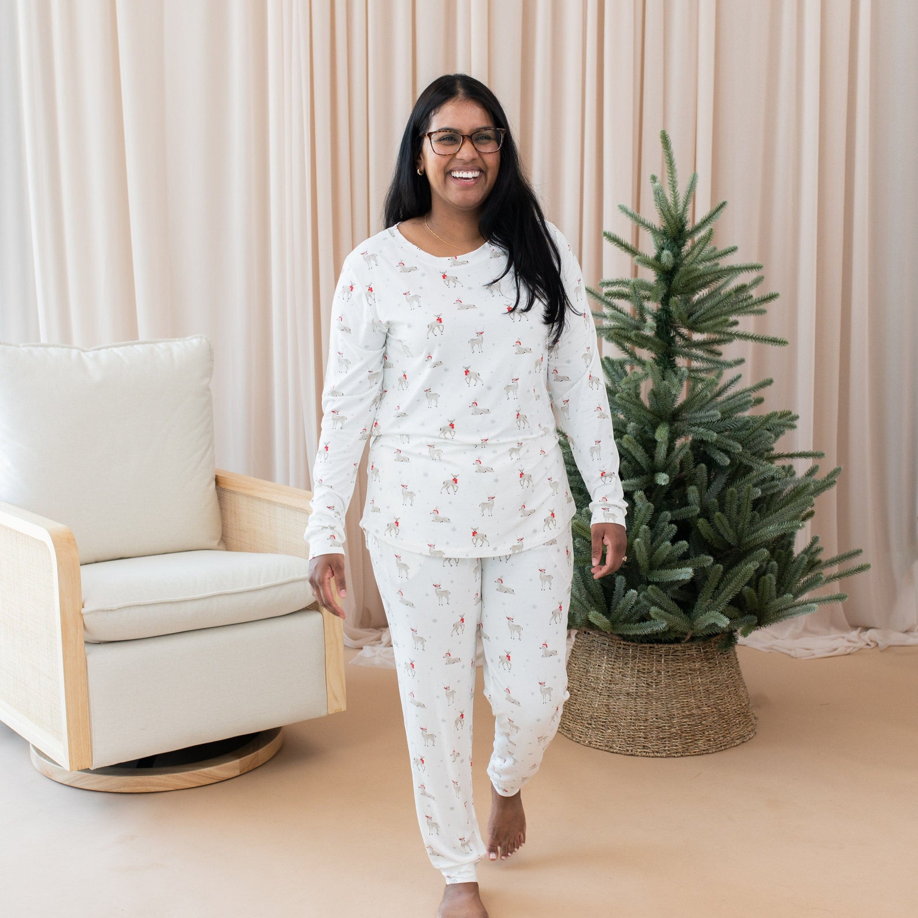 Kyte Baby Women's Jogger Pajama Set Women's Jogger Pajama Set in Cloud Deer