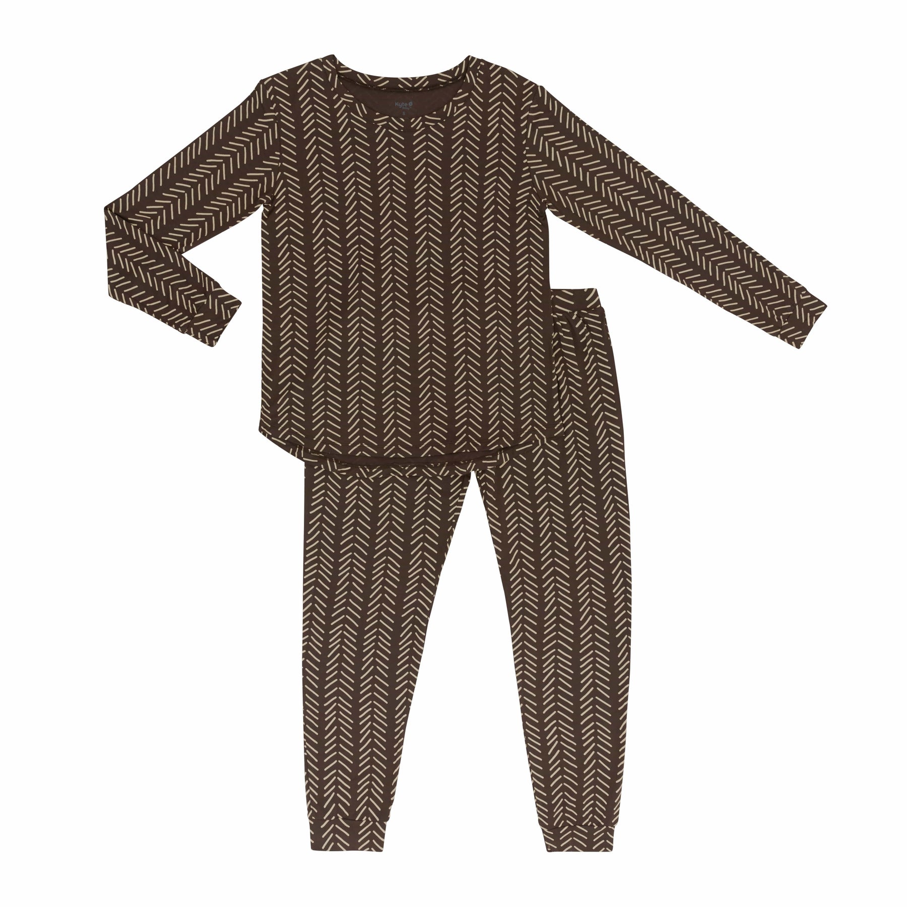 Kyte Baby Women's Jogger Pajama Set Women's Jogger Pajama Set in Espresso Herringbone