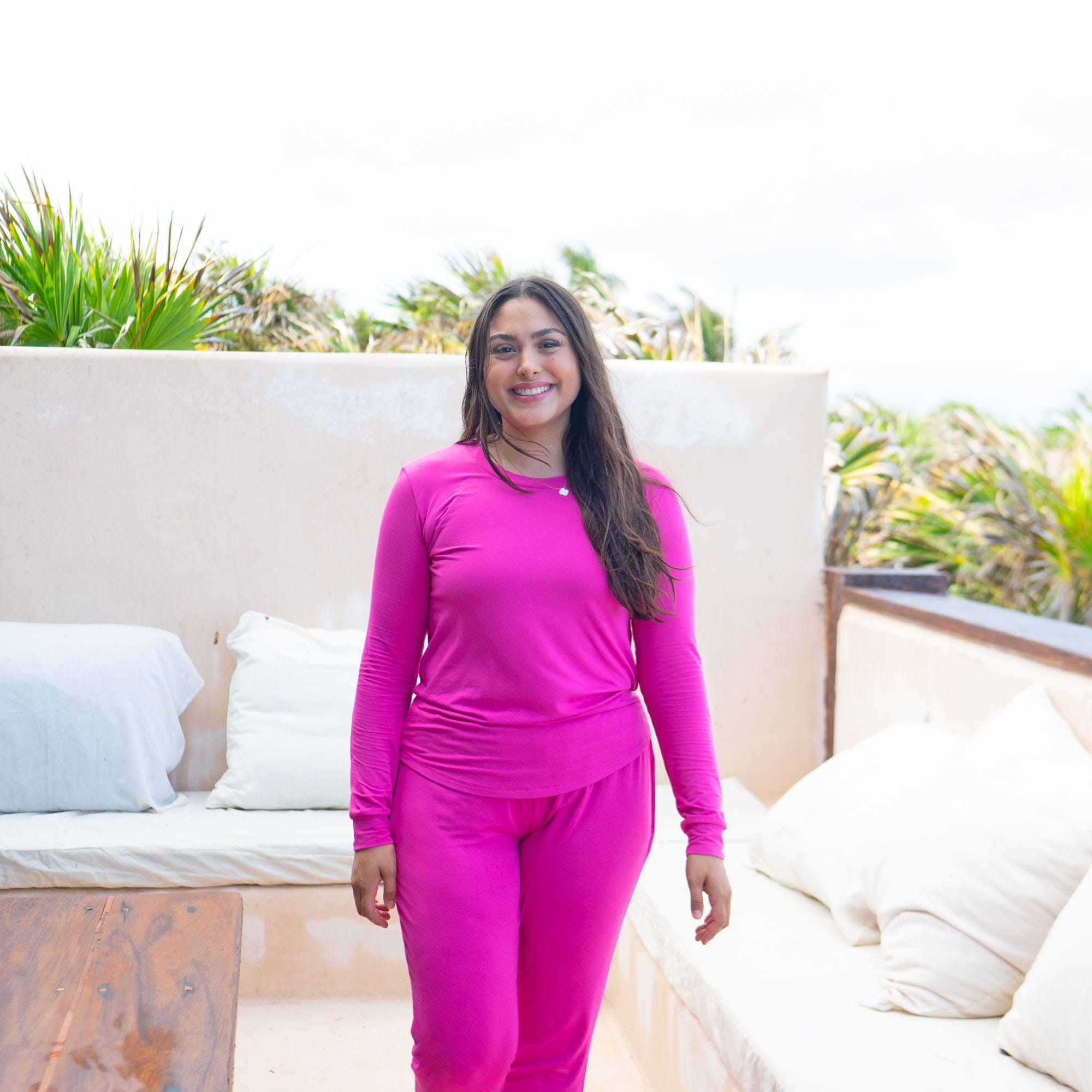 Women's Jogger Pajama Set in Raspberry