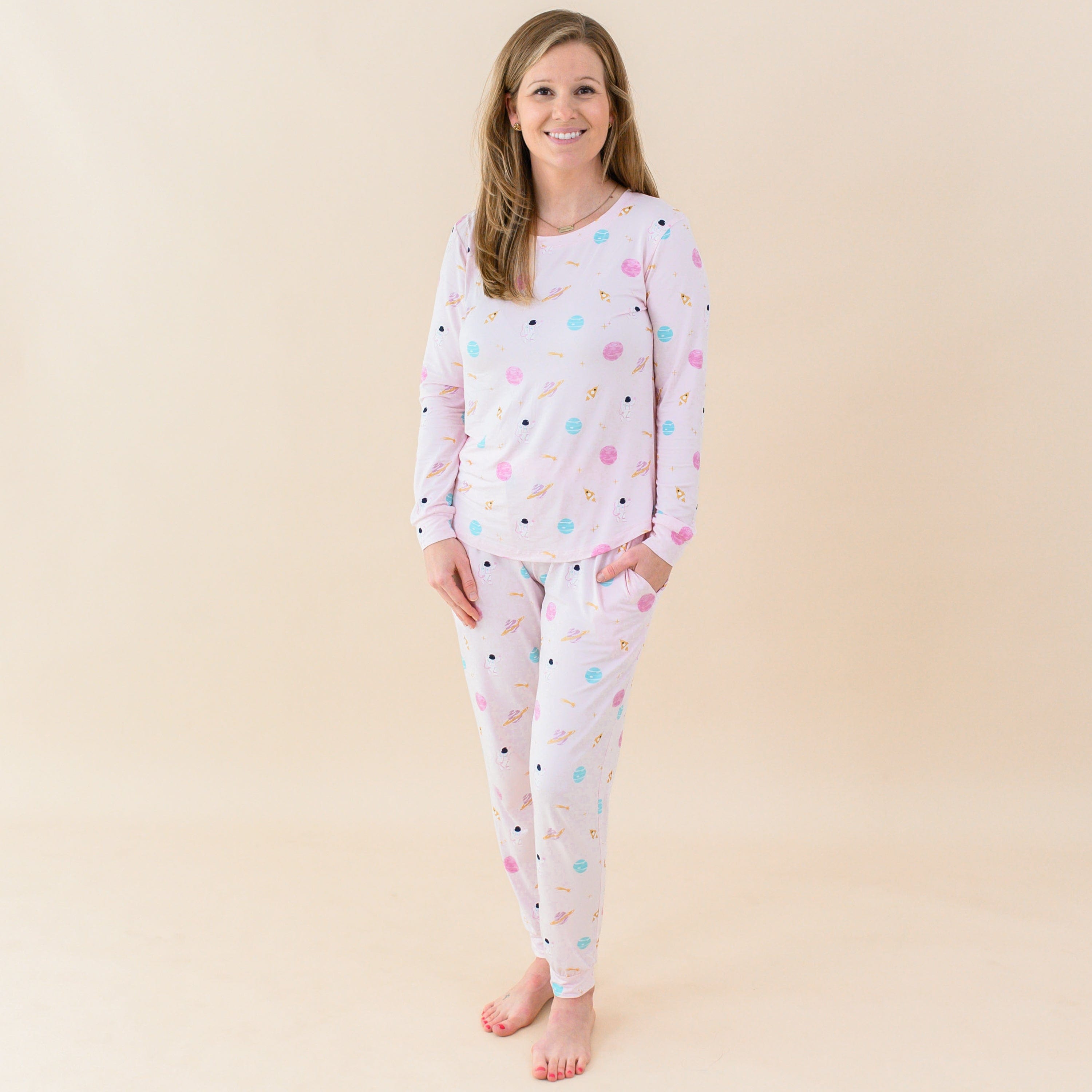 Kyte Baby Women's Jogger Pajama Set Women's Jogger Pajama Set in Sakura Space