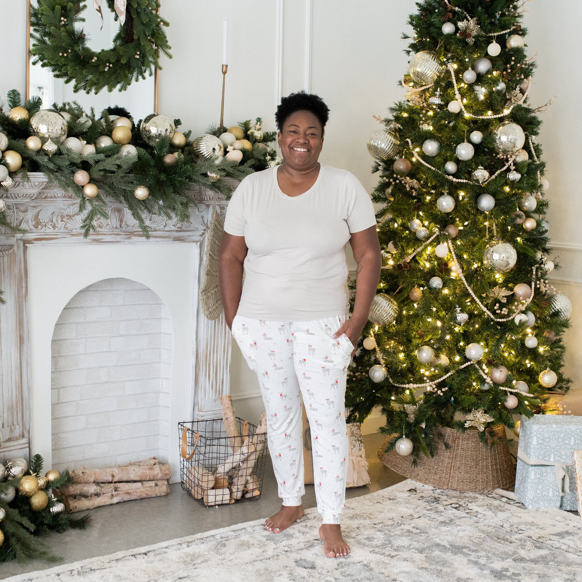 Kyte Baby Women's Jogger Pants Women's Jogger Pants in Cloud Deer