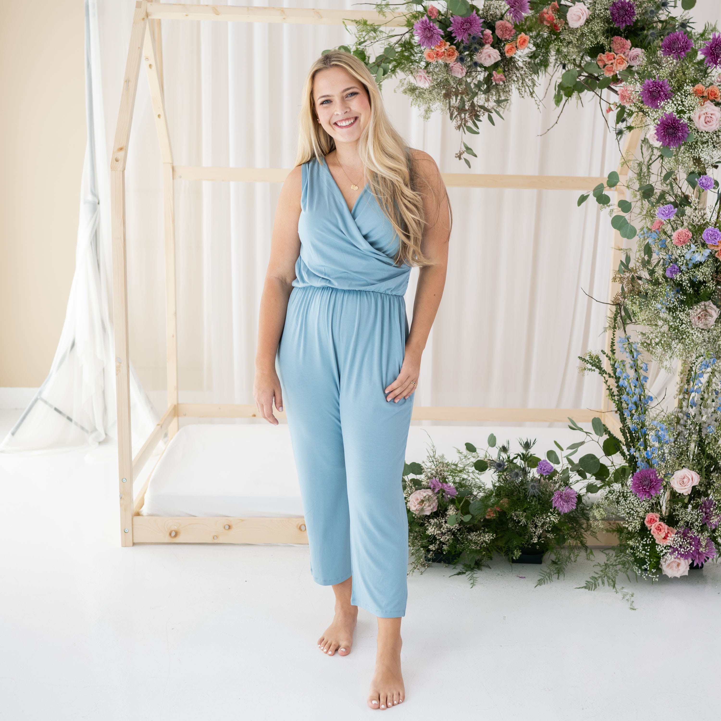 Women s Jumpsuit in Dusty Blue