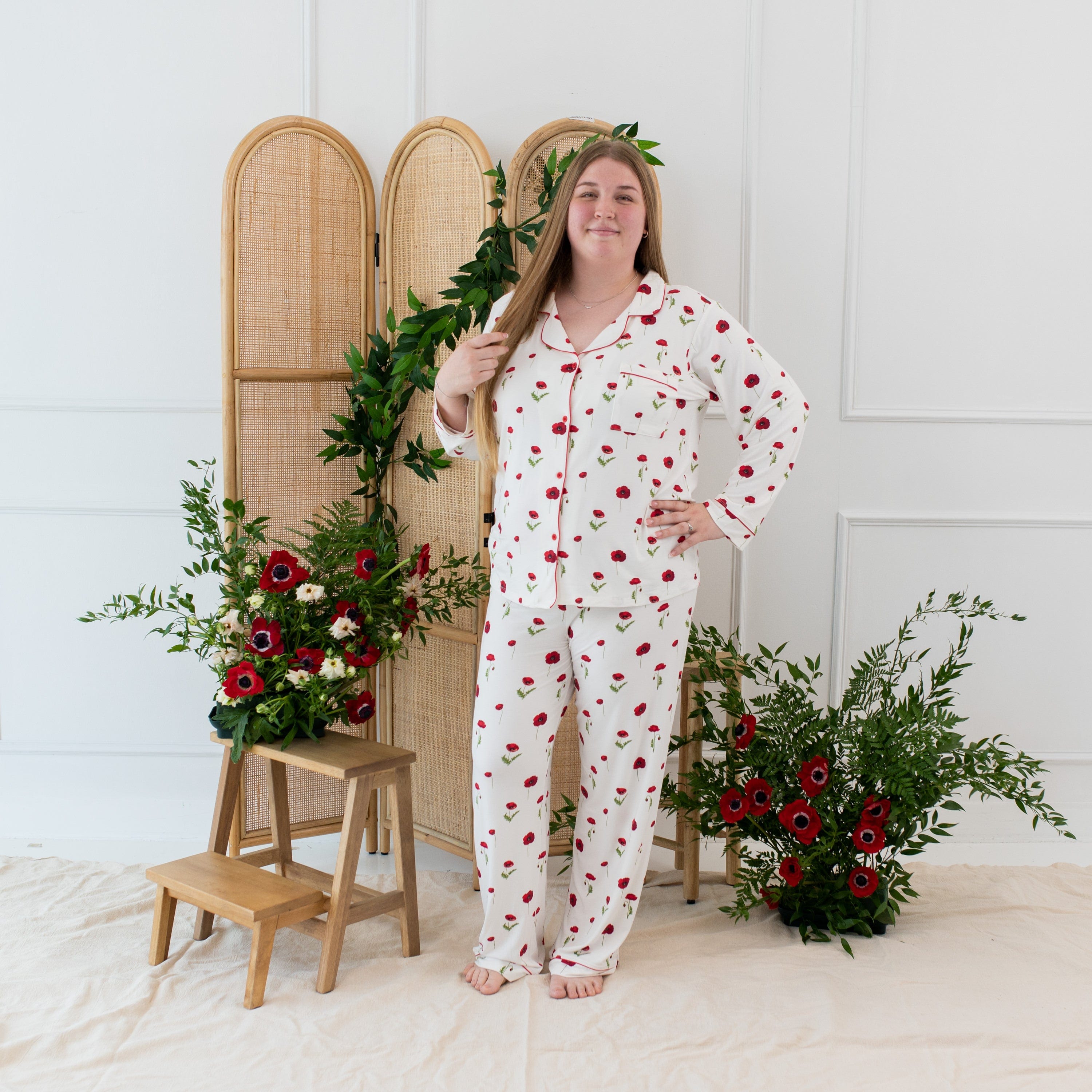 Kyte Baby Women’s Long Sleeve Pajama Set Women's Long Sleeve Pajama Set in Cloud Poppies