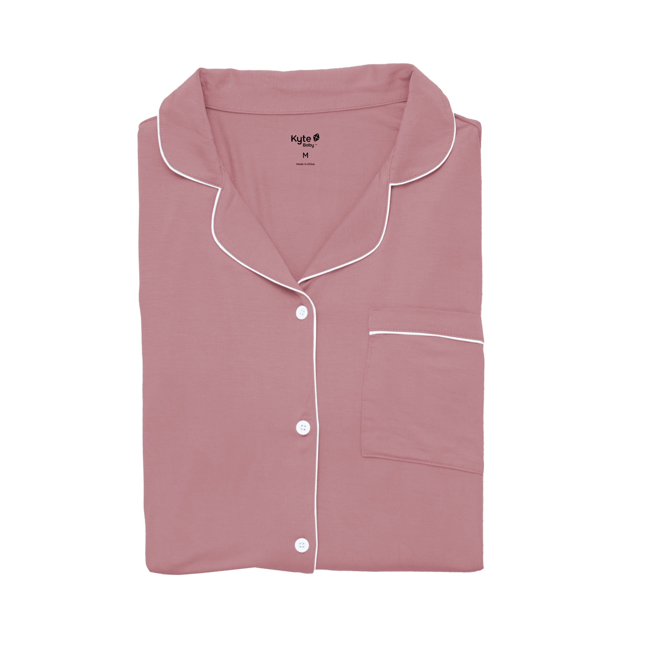 Bedtime Babe Light Pink Long Sleeve Button-Up Pajama Set