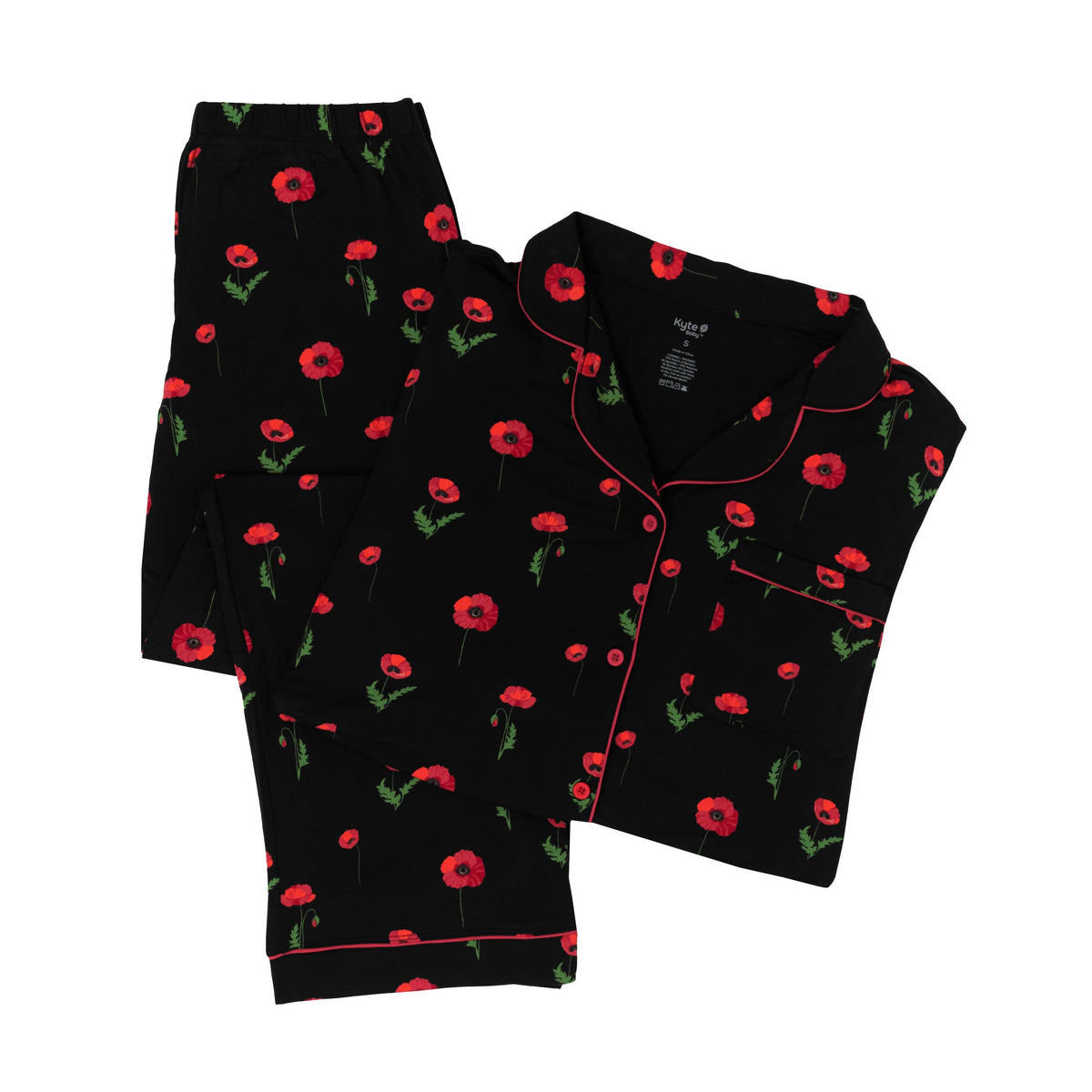 Kyte Baby Women’s Long Sleeve Pajama Set Women's Long Sleeve Pajama Set in Midnight Poppies