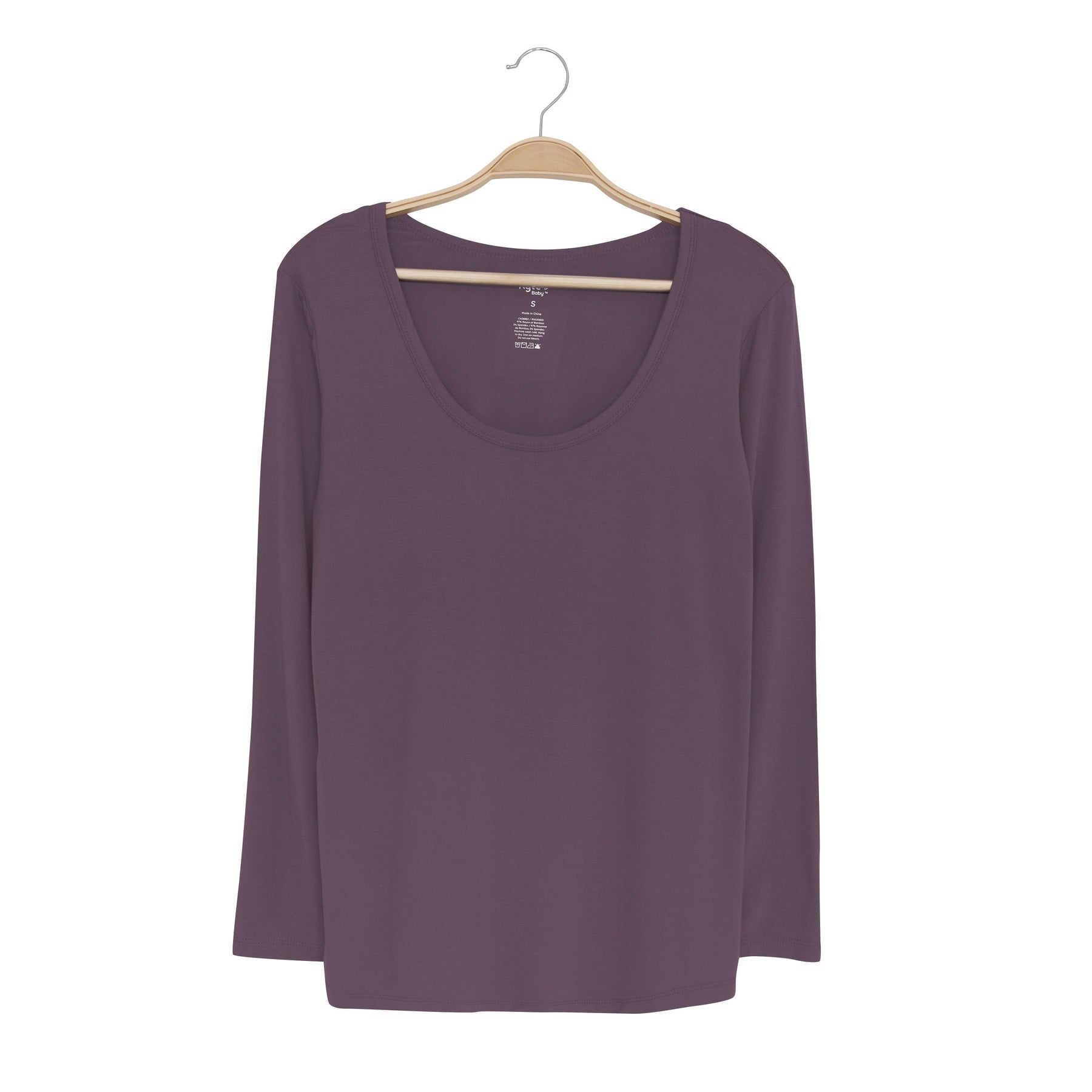 Kyte Baby Women's Long Sleeve Scoop Neck Tee Women's Long Sleeve Scoop Neck Tee in Currant