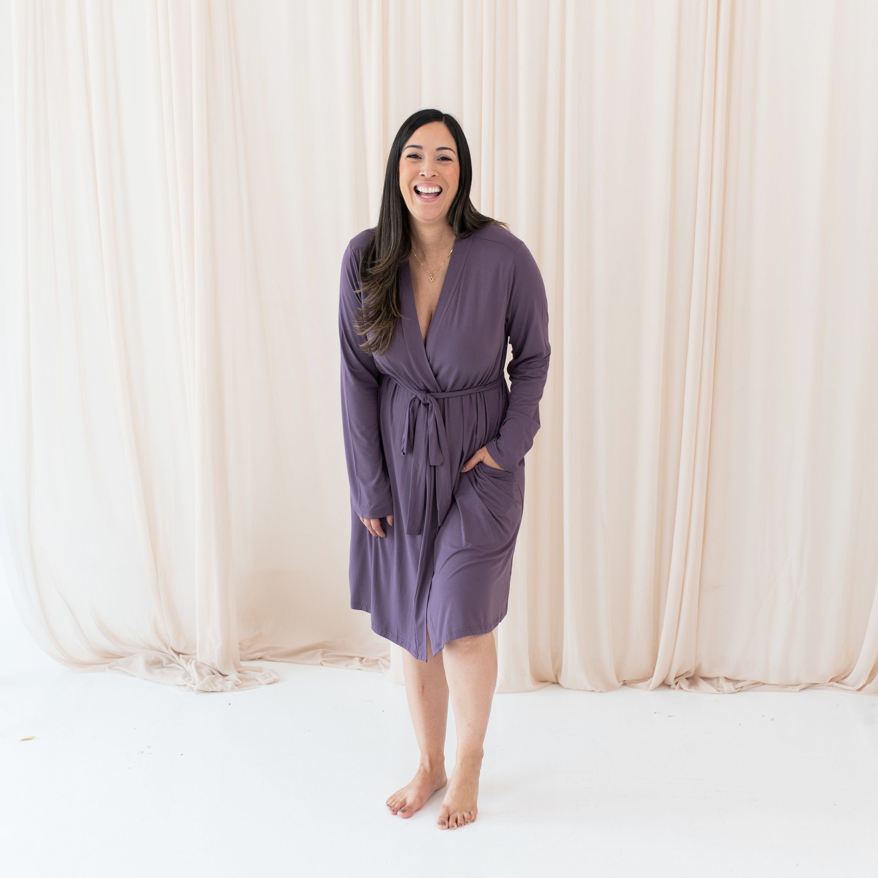 Kyte Baby Women's Lounge Robe Women’s Lounge Robe in Currant