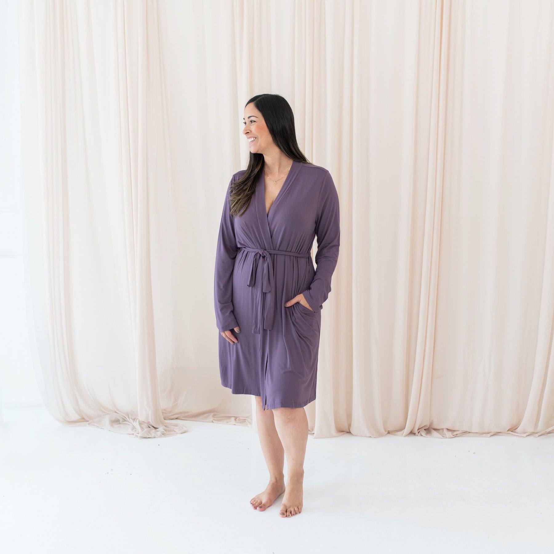 Kyte Baby Women's Lounge Robe Women’s Lounge Robe in Currant