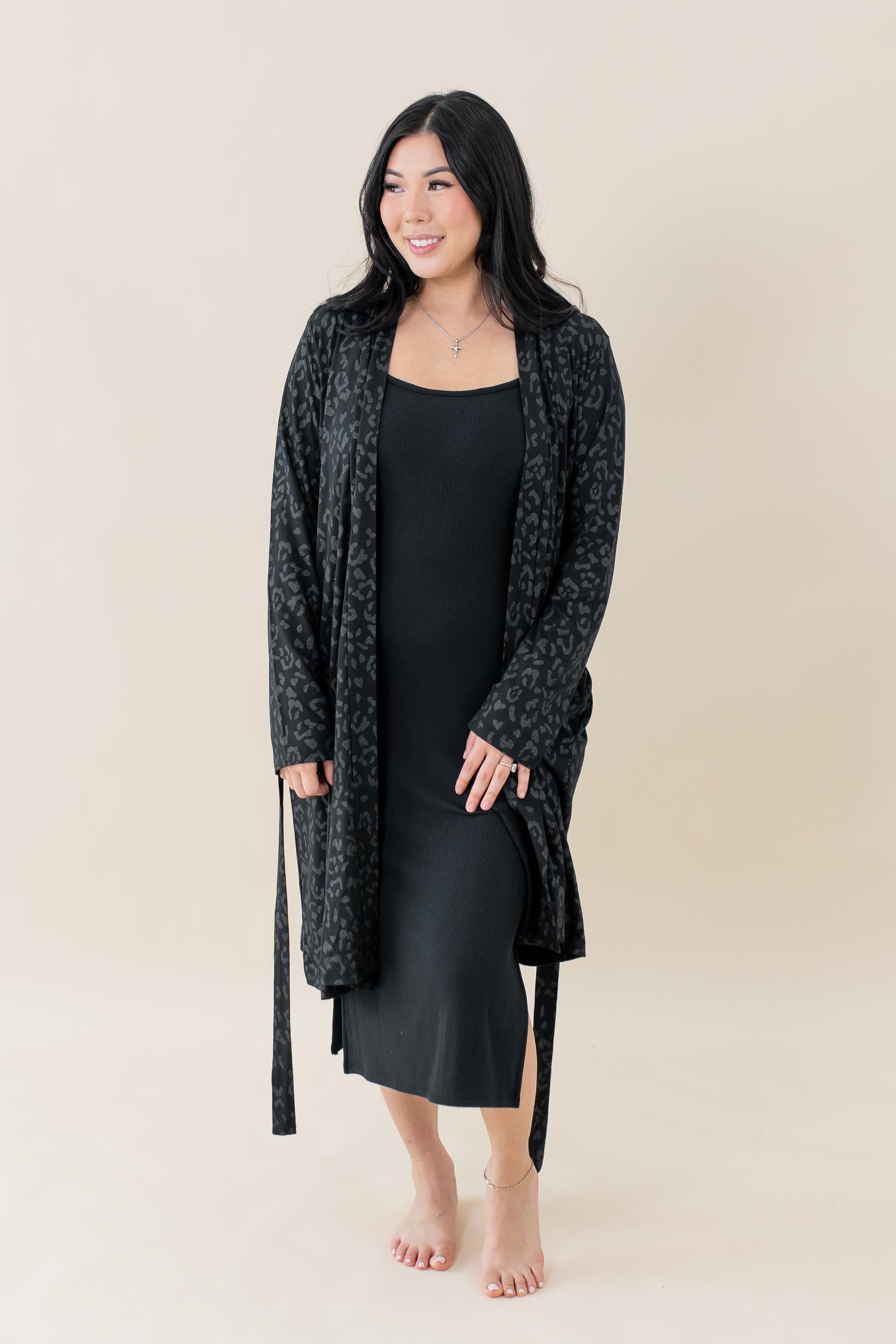 Kyte Baby Women's Lounge Robe Women's Lounge Robe in Midnight Leopard