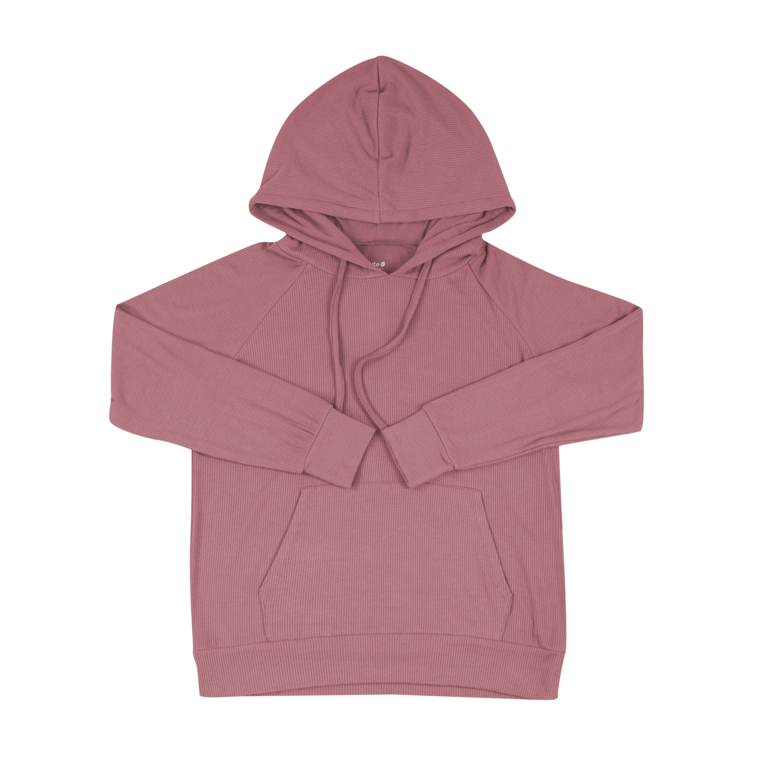 Women s Ribbed Hoodie in Dusty Rose