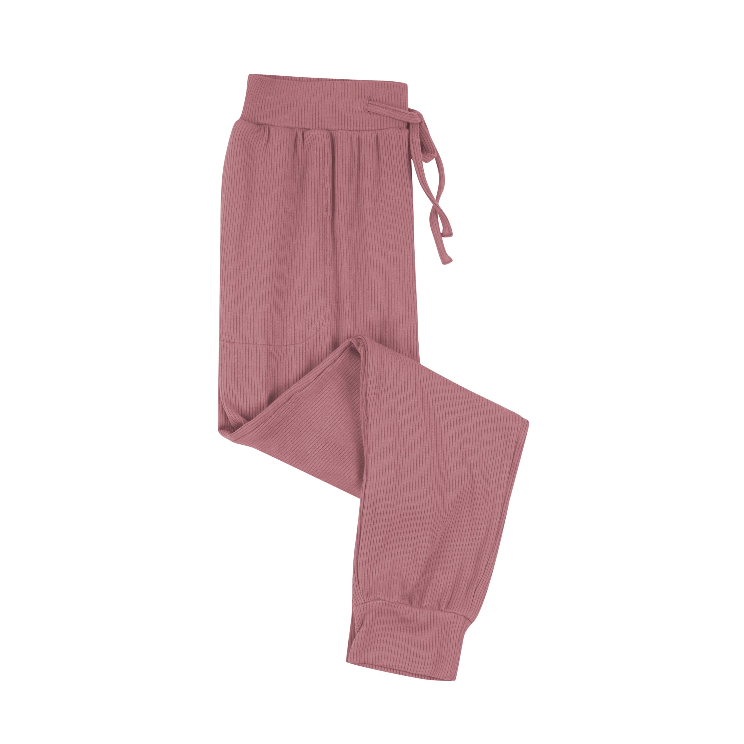 Women's Ribbed Jogger Pant in Dusty Rose