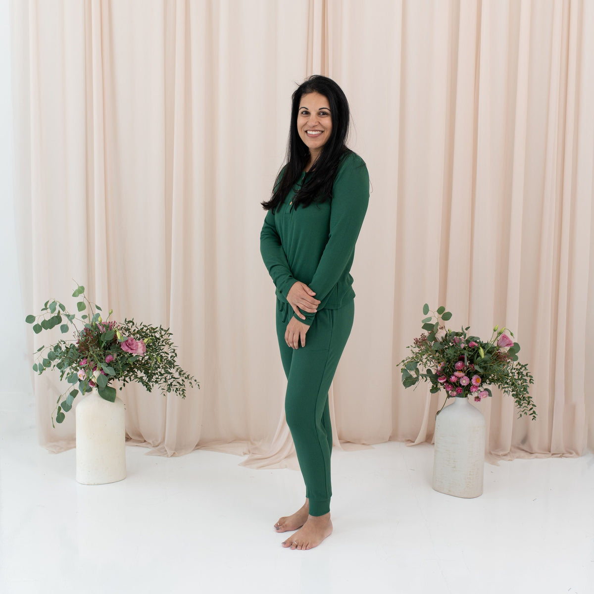 Kyte Baby Women's Ribbed Jogger Pant Women's Ribbed Jogger Pant in Forest