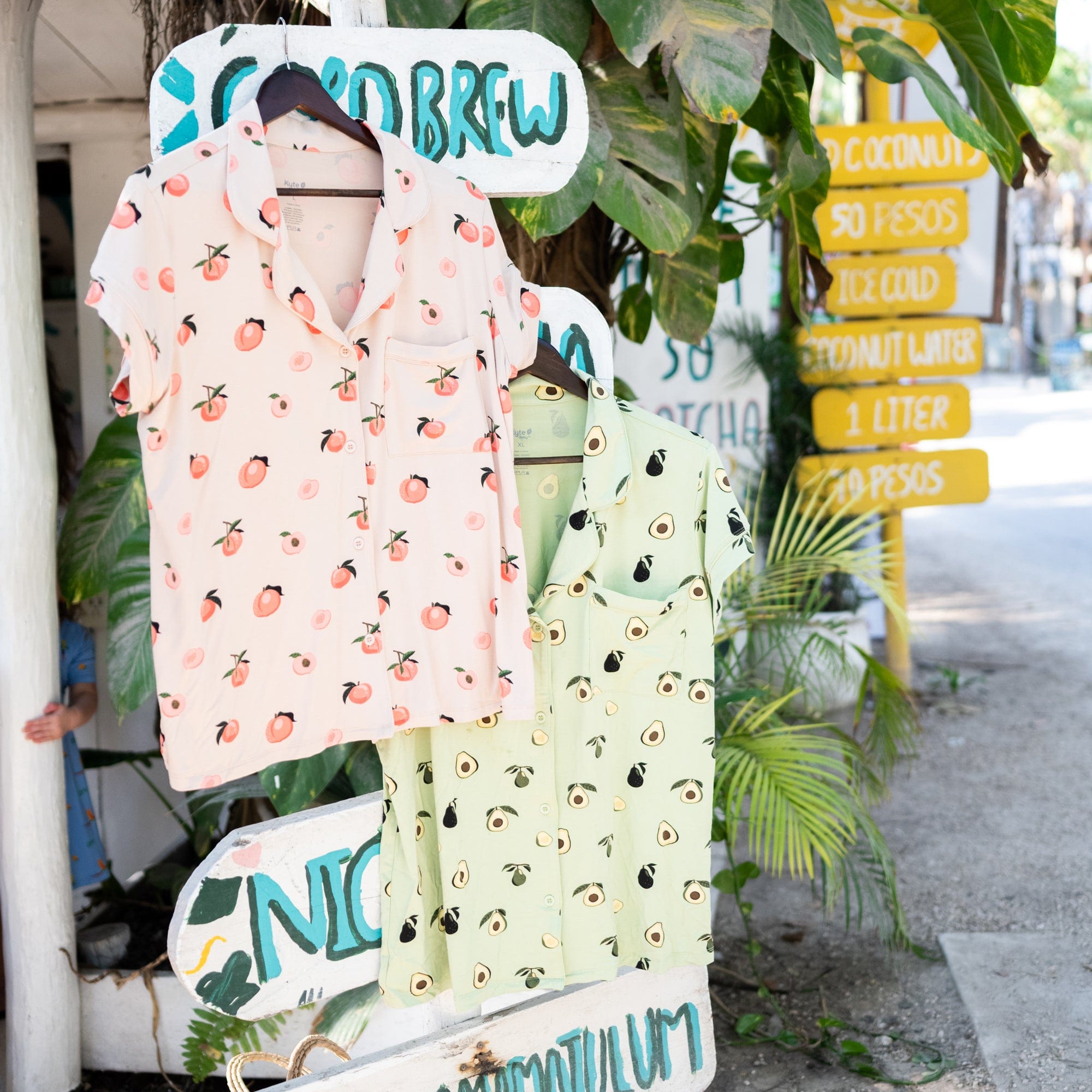 Women s Short Sleeve Pajama Set in Peach