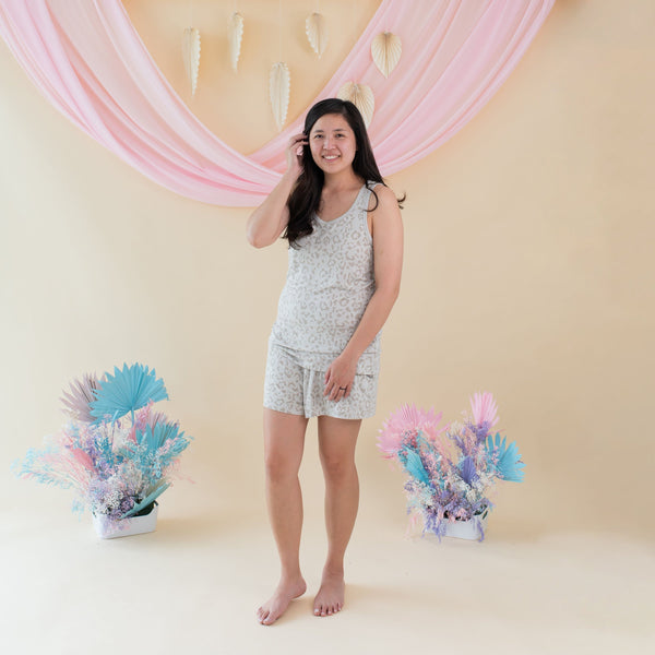 Women's Tank Set in Oat Leopard