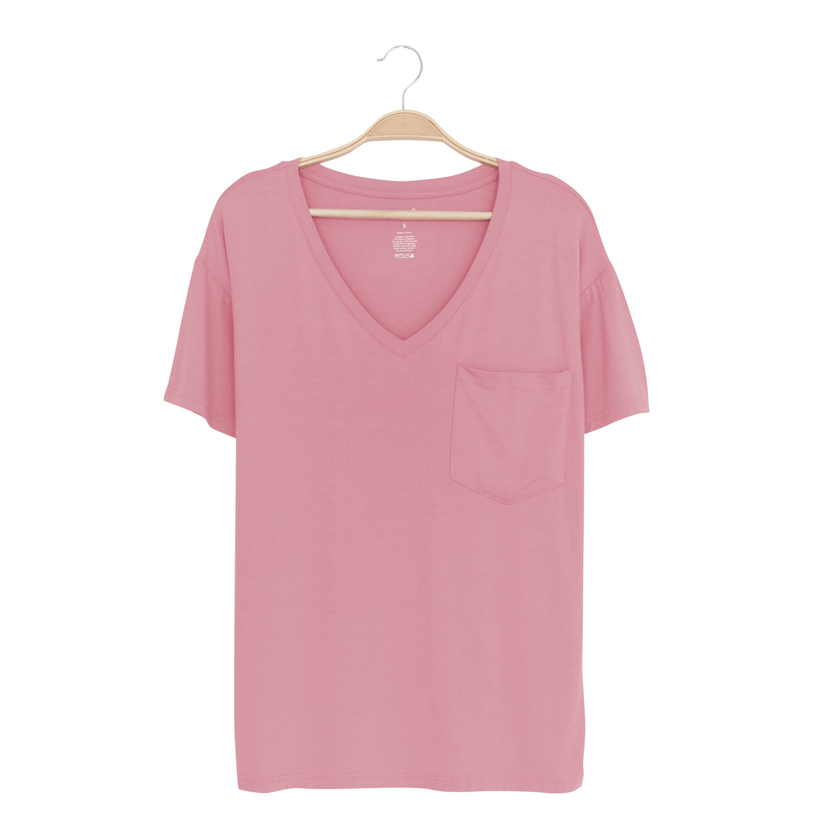 Kyte Baby Women's V-Neck Women’s Relaxed Fit V-Neck in Apple Blossom