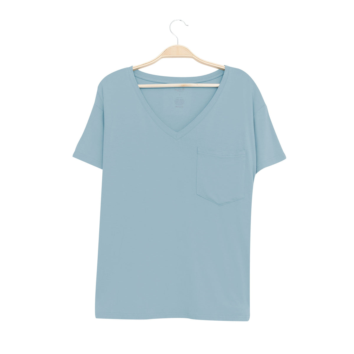 Kyte Baby Women's V-Neck Women’s Relaxed Fit V-Neck in Dusty Blue