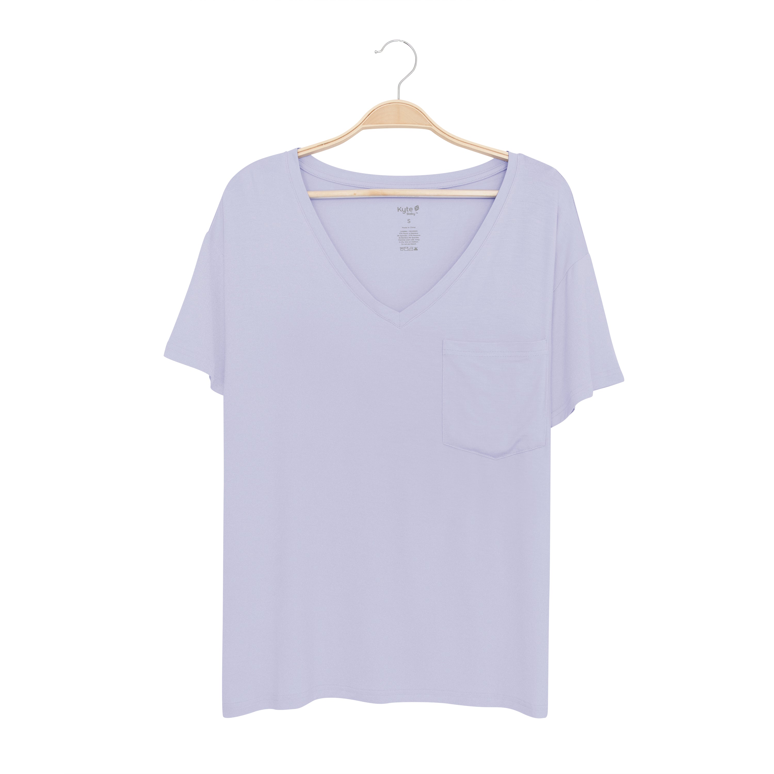 Kyte Baby Women's V-Neck Women’s Relaxed Fit V-Neck in Lilac
