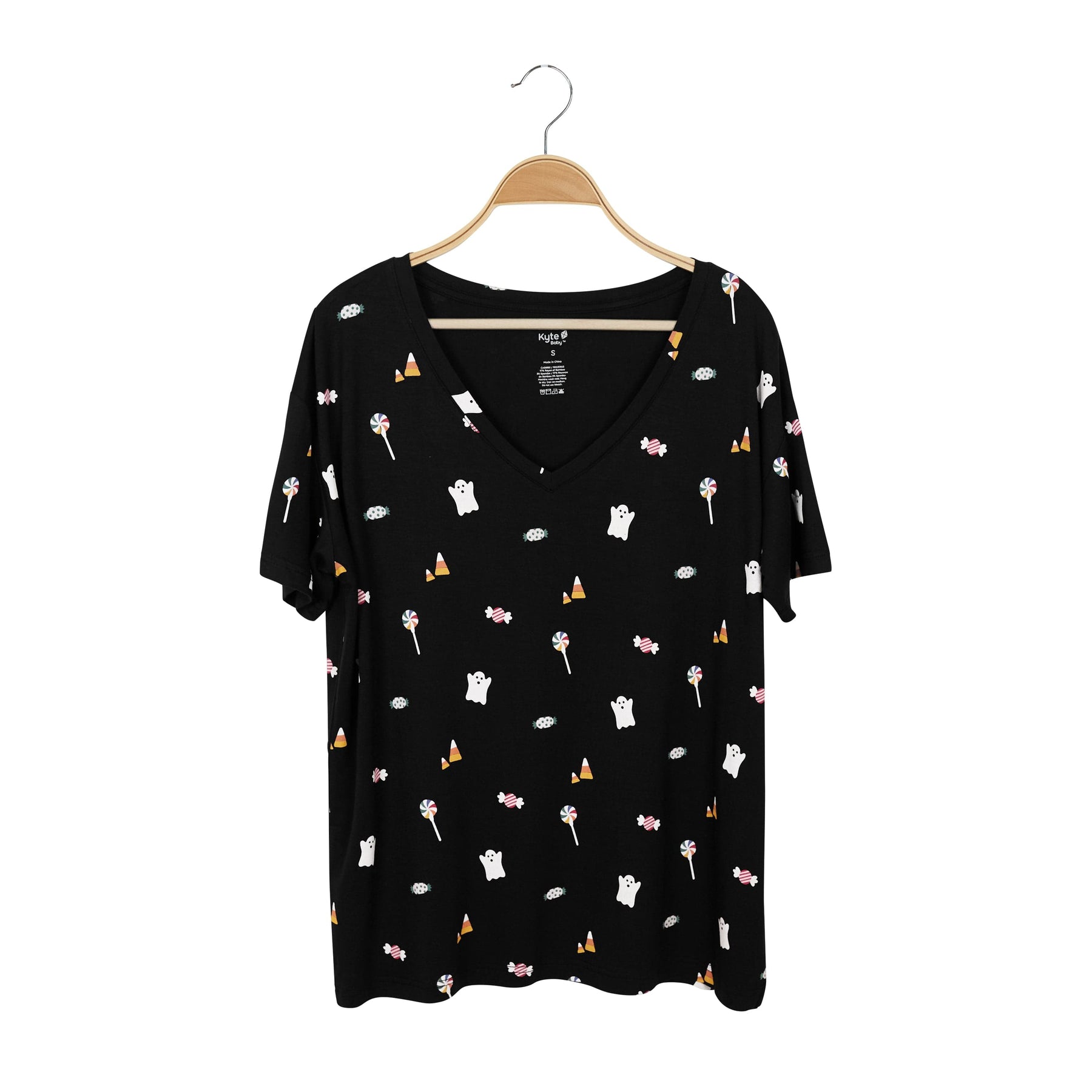 Kyte Baby Women's V-Neck Women’s Relaxed Fit V-Neck in Trick or Treat