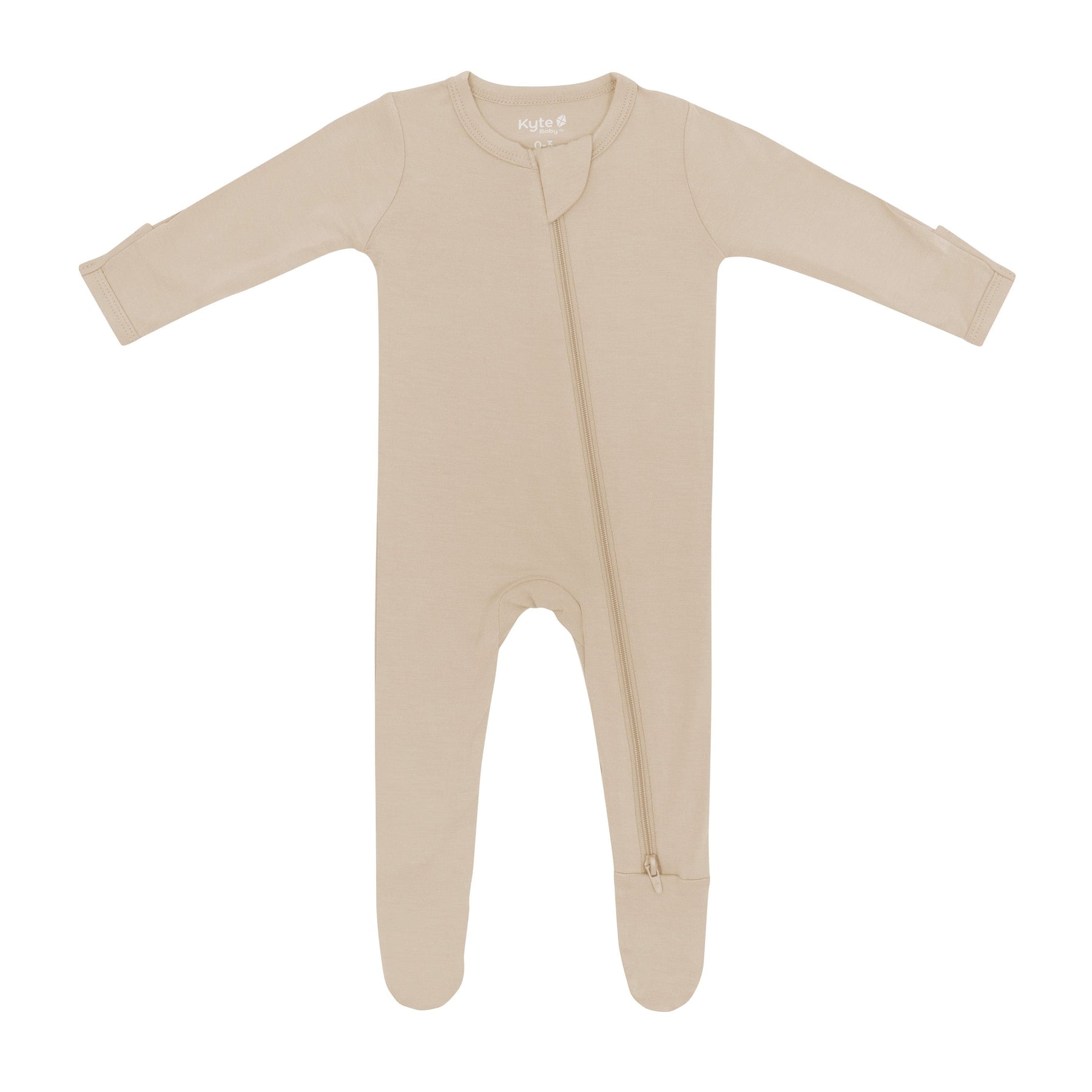 Kyte Baby Zippered Footies Zippered Footie in Almond