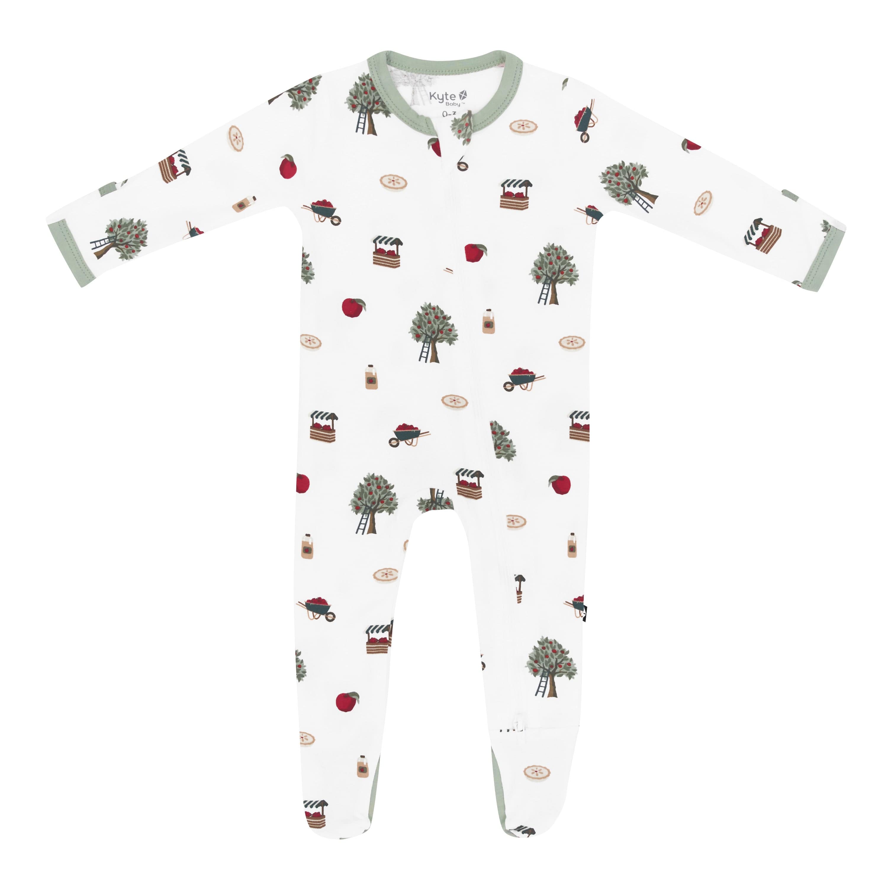 Kyte Baby Zippered Footies Zippered Footie in Apple Orchard