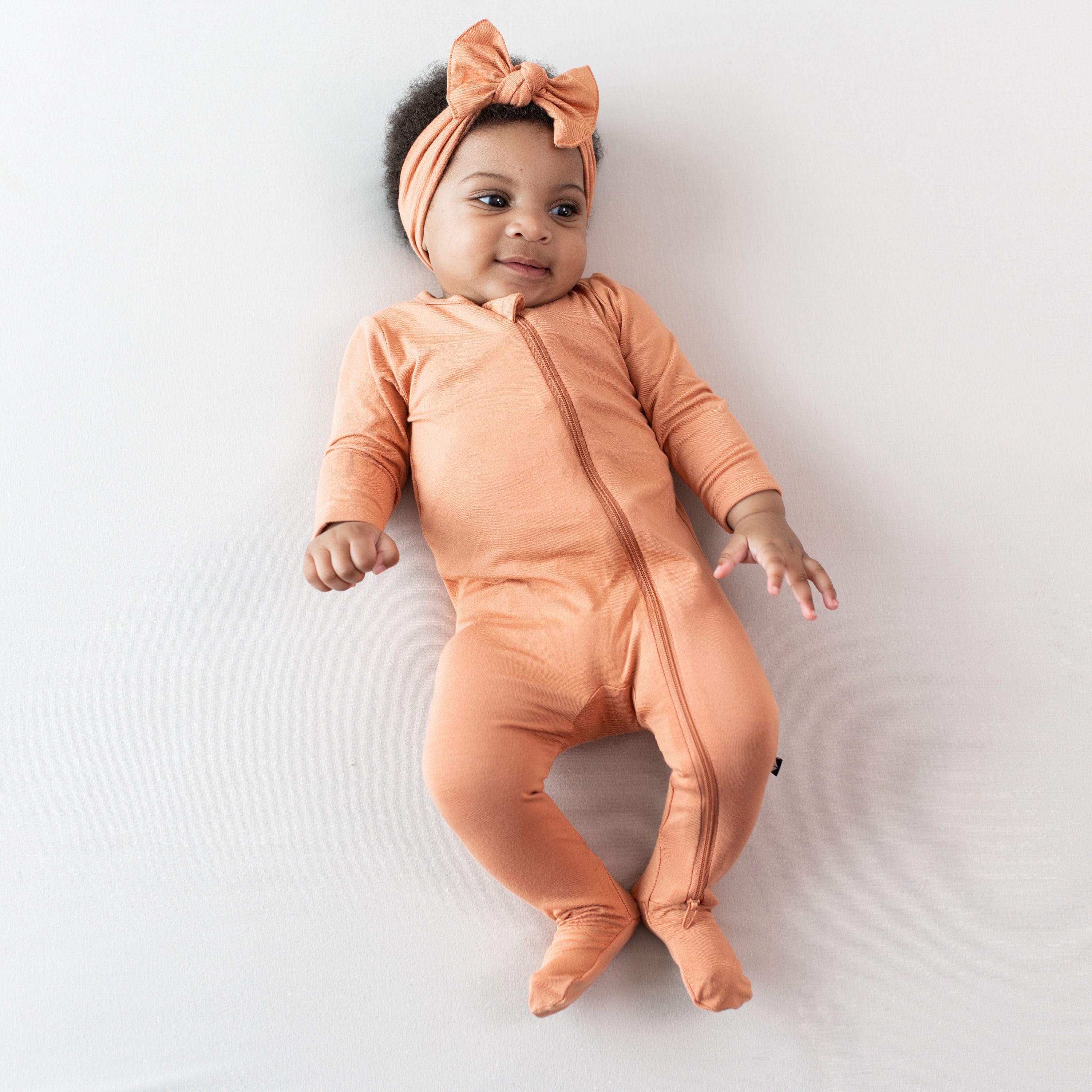 Kyte Baby Zippered Footies Zippered Footie in Apricot