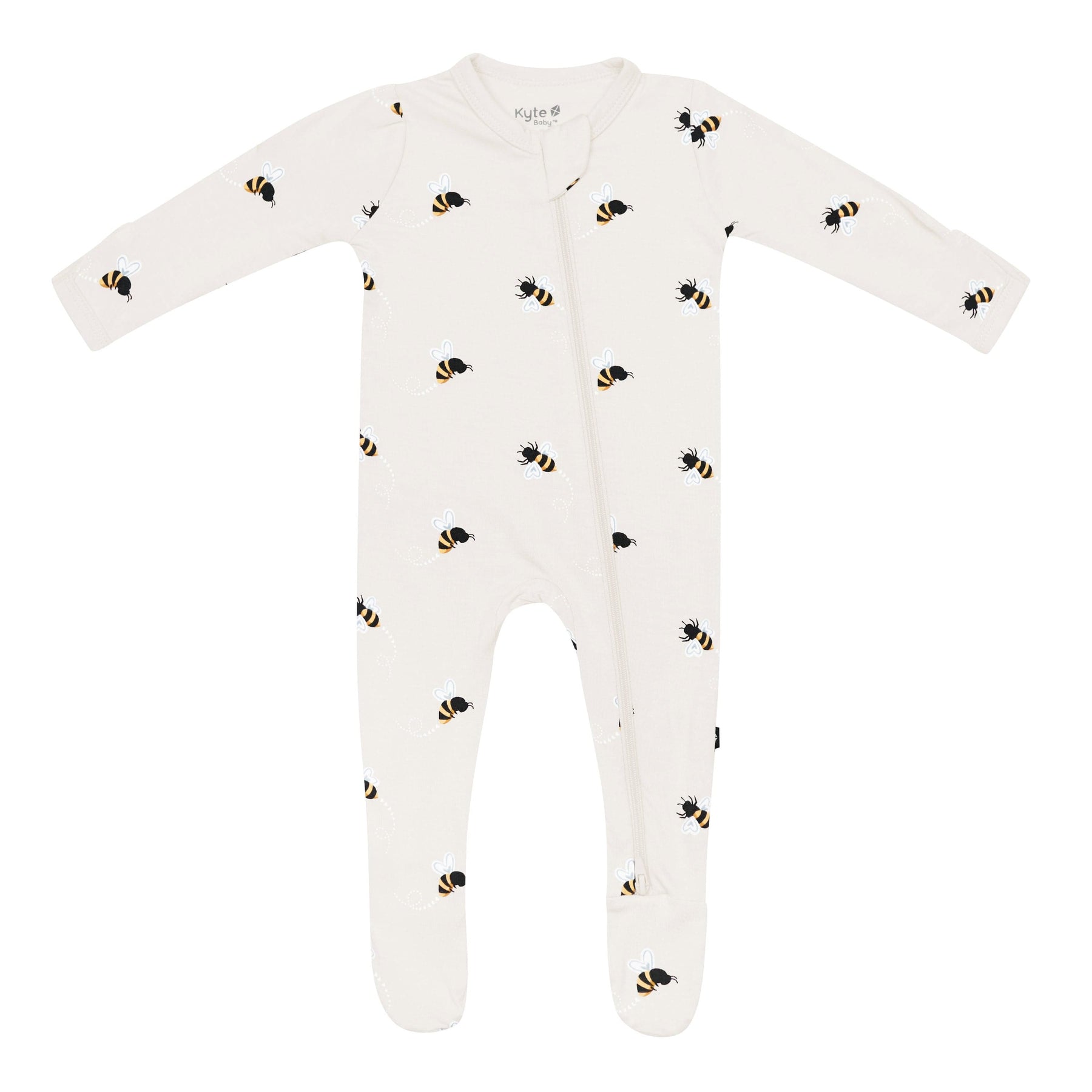 Kyte Baby Zippered Footies Zippered Footie in Bee Mine