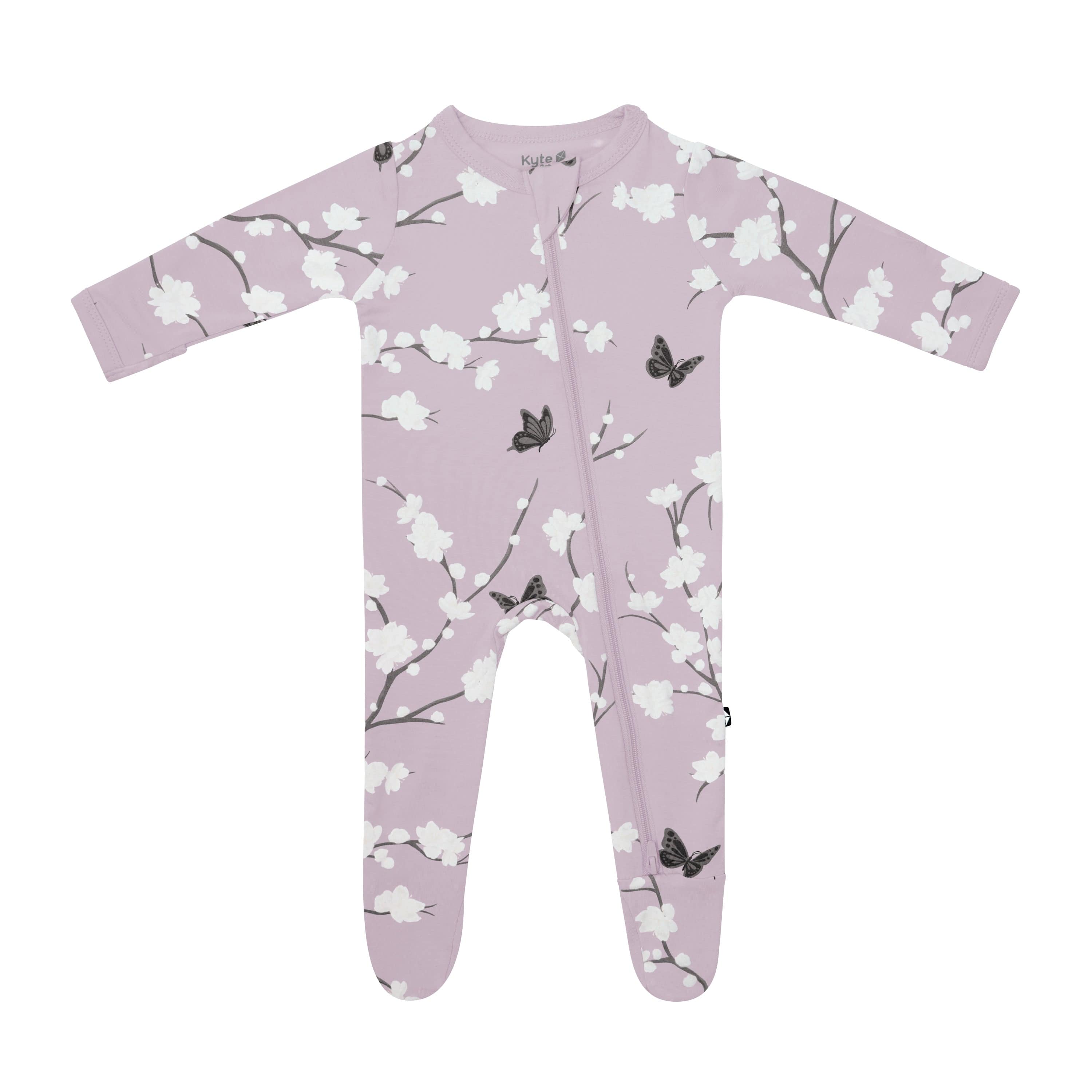 Kyte Baby Zippered Footies Zippered Footie in Cherry Blossom