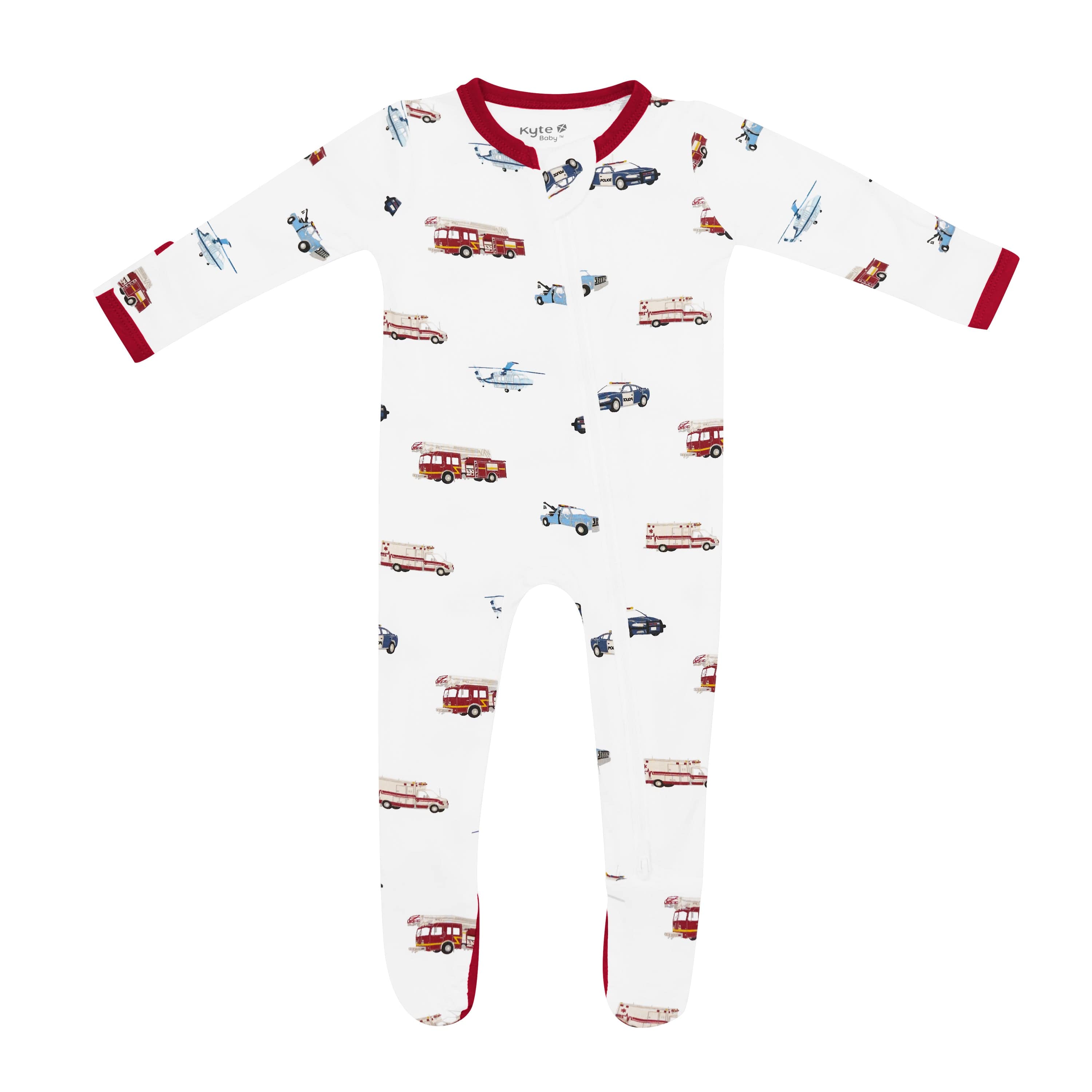 Kyte Baby Zippered Footies Zippered Footie in First Responder