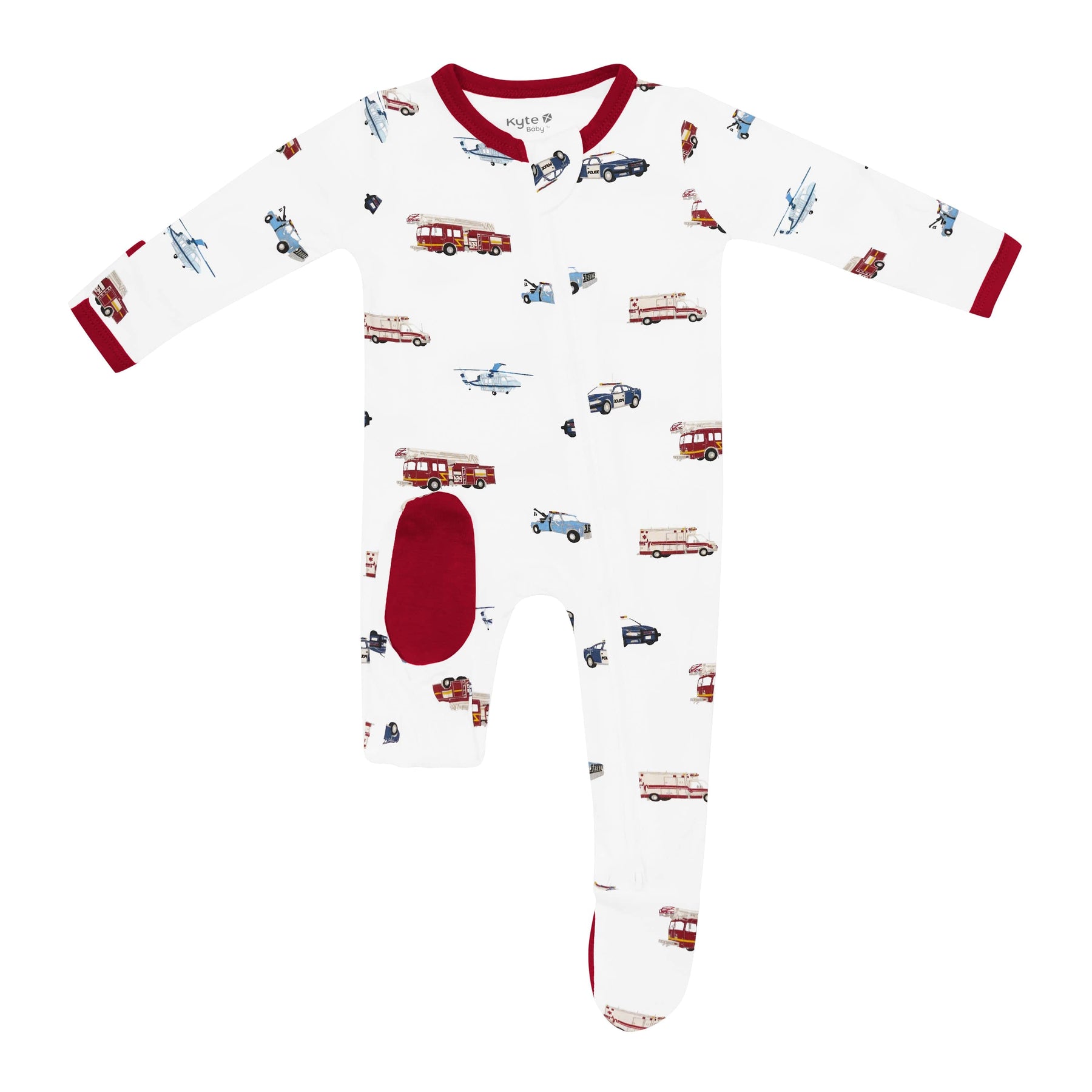 Kyte Baby Zippered Footies Zippered Footie in First Responder