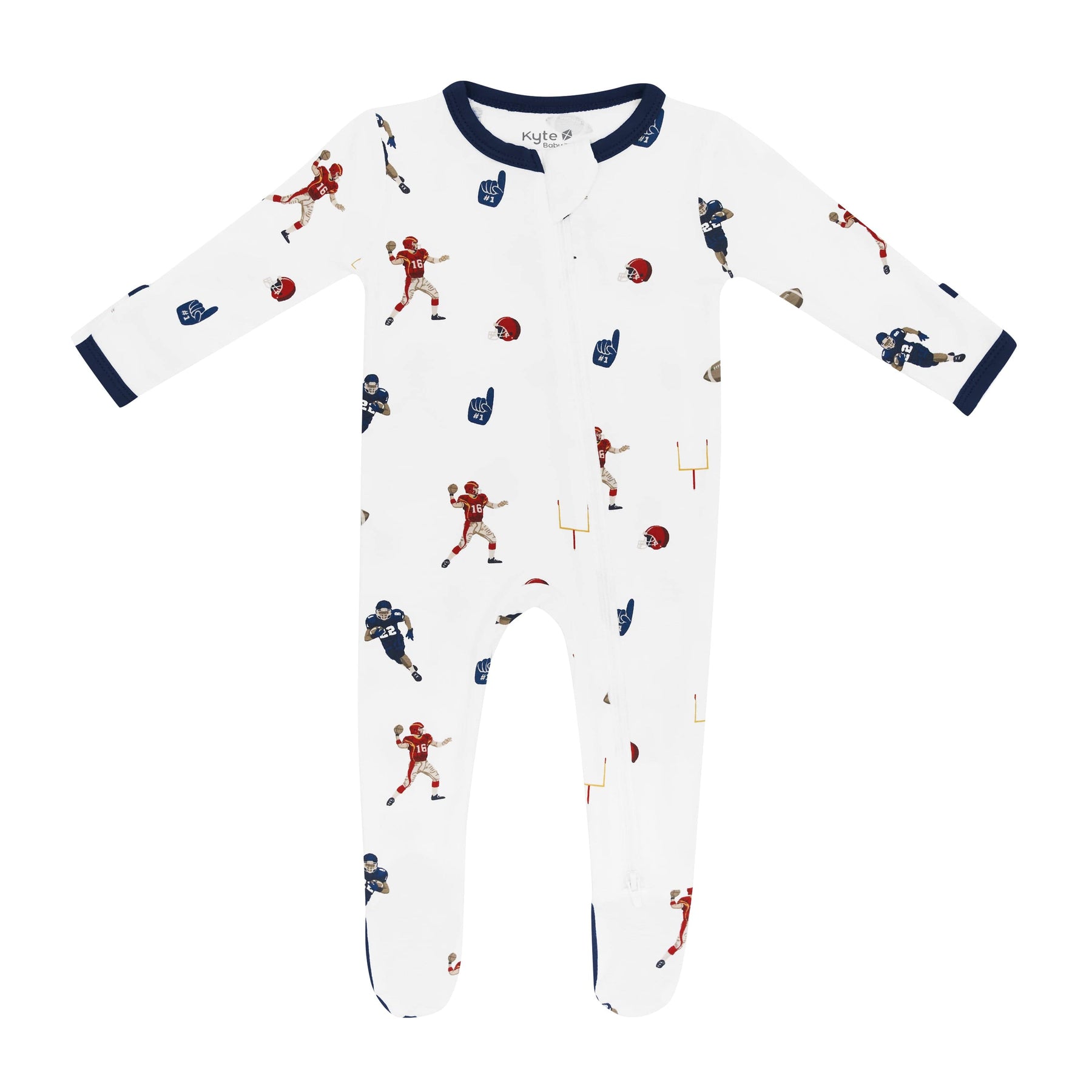 Kyte Baby Zippered Footies Zippered Footie in Football