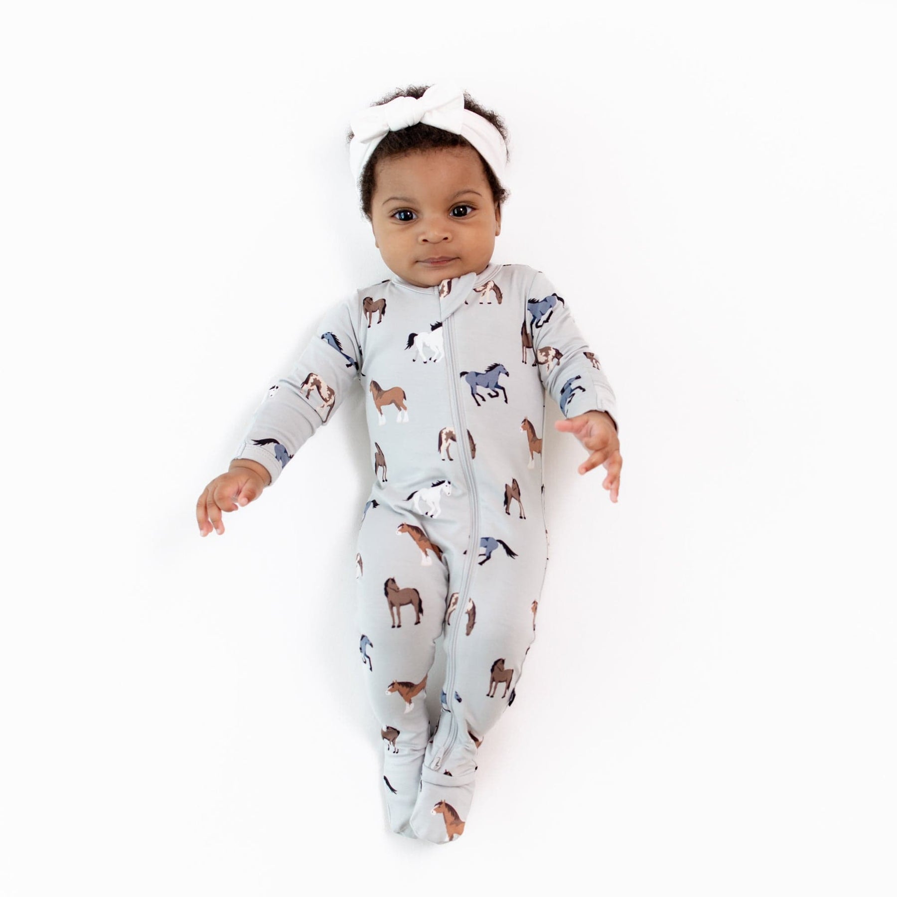 Kyte Baby Zippered Footies Zippered Footie in Horse