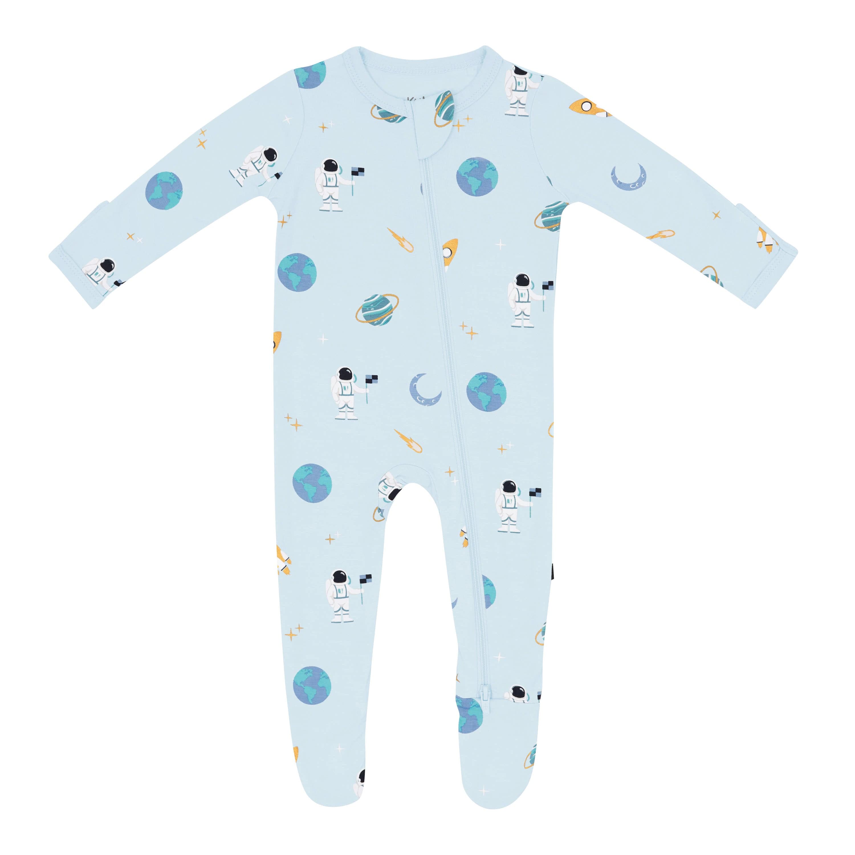 Kyte Baby Zippered Footies Zippered Footie in Ice Space