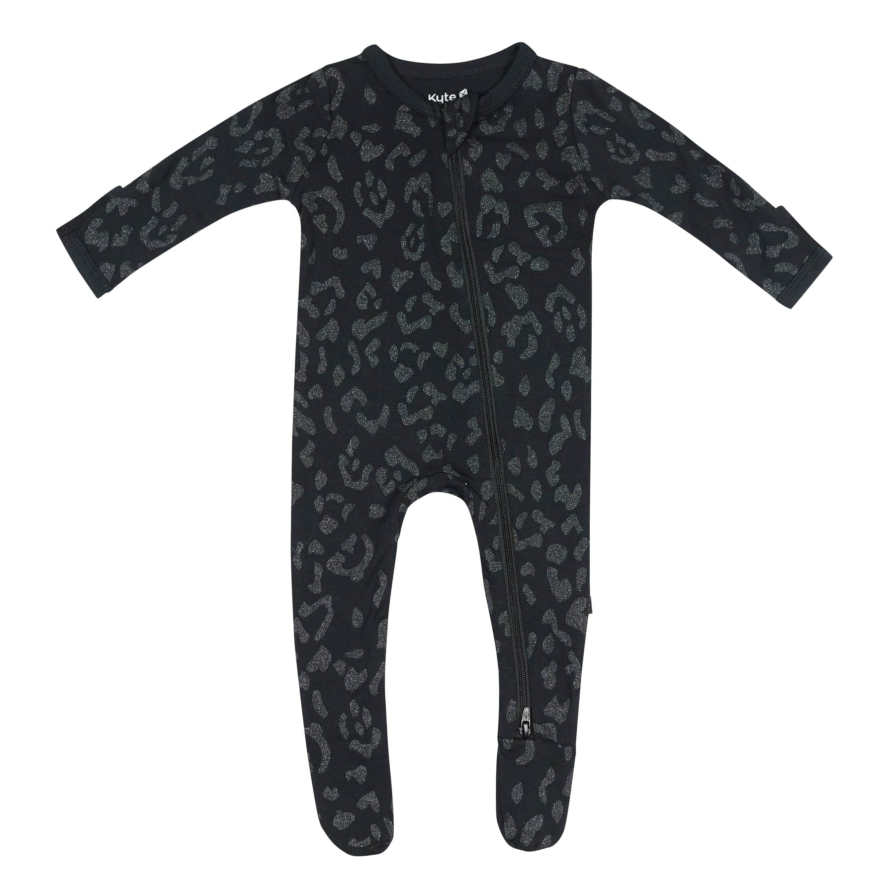 Kyte Baby Zippered Footies Zippered Footie in Midnight Leopard