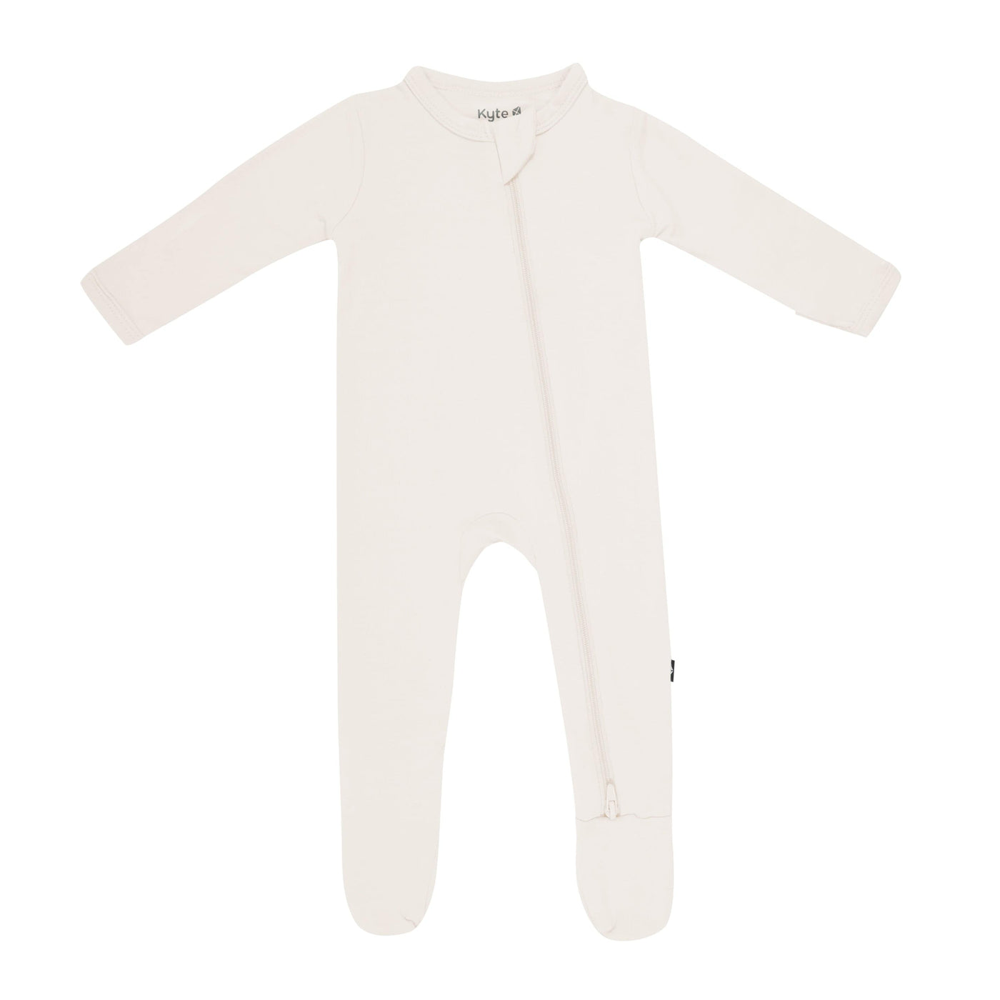 Kyte Baby Ribbed Zippered Footie - Oat main image 1