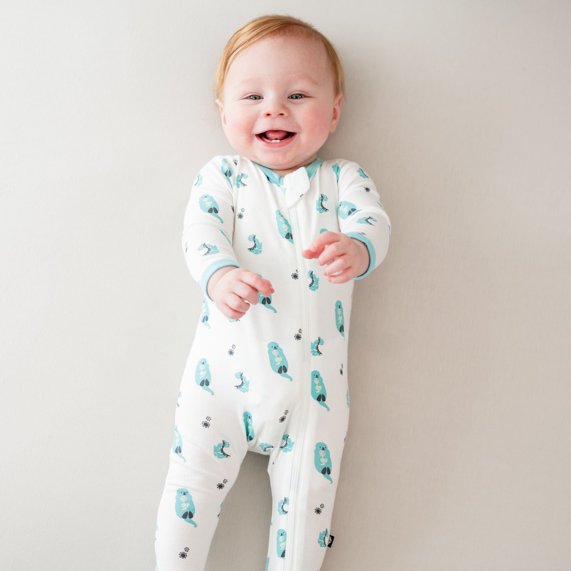 Kyte Baby Zippered Footies Zippered Footie in Robin Cuddle