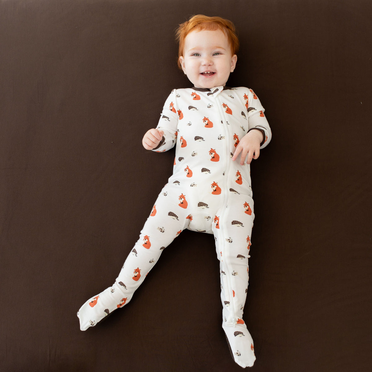 Kyte Baby Zippered Footies Zippered Footie in Sienna Woodland