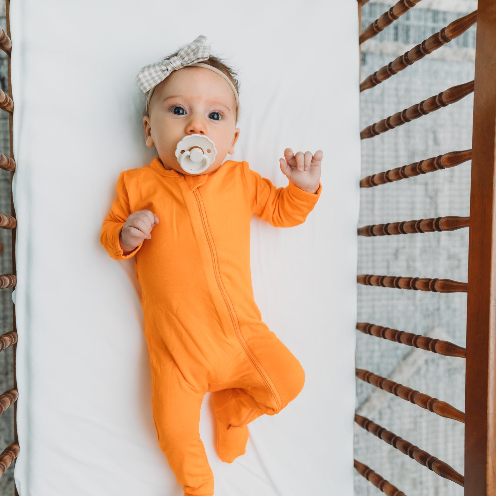 Kyte Baby Zippered Footies Zippered Footie in Tangerine