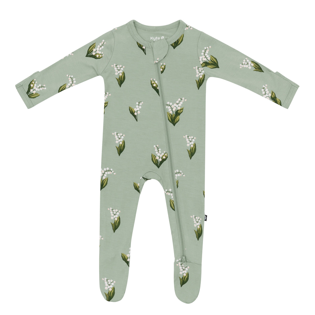 Kyte Baby Zippered Footies Zippered Footie in Thyme Lily