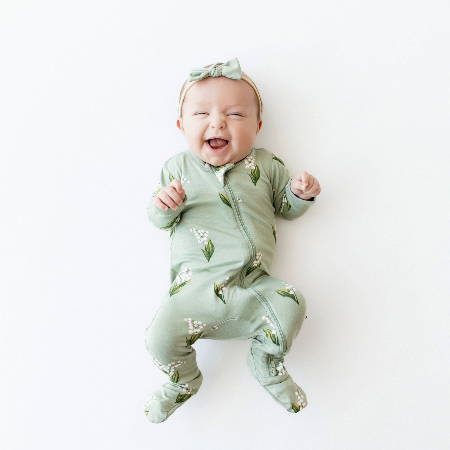 Kyte Baby Zippered Footies Zippered Footie in Thyme Lily