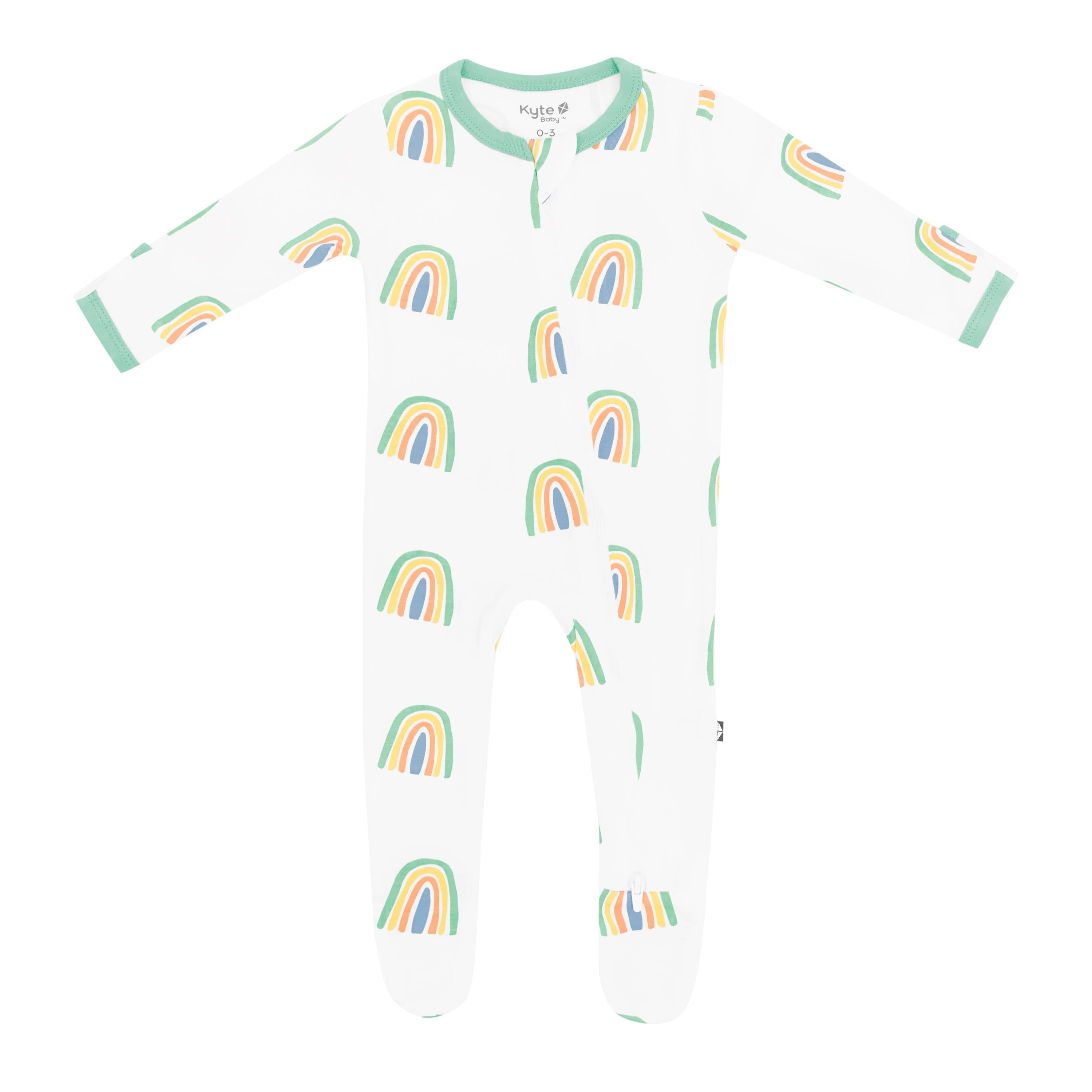 Kyte hot BABY Zippered Footie in Sunset Rainbow NWT